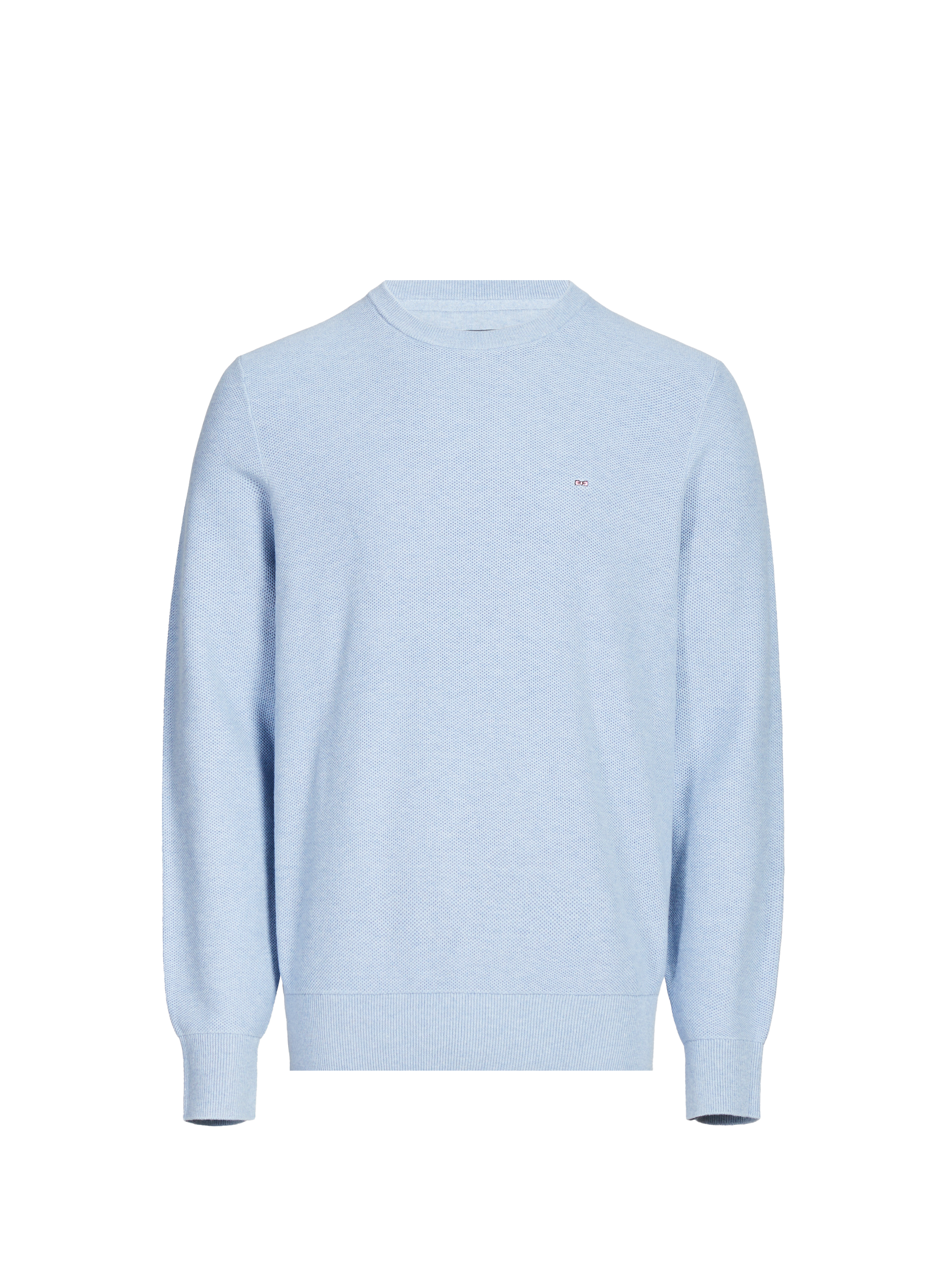 EDEN PARK Round neck sweater with cotton embroidery Blue