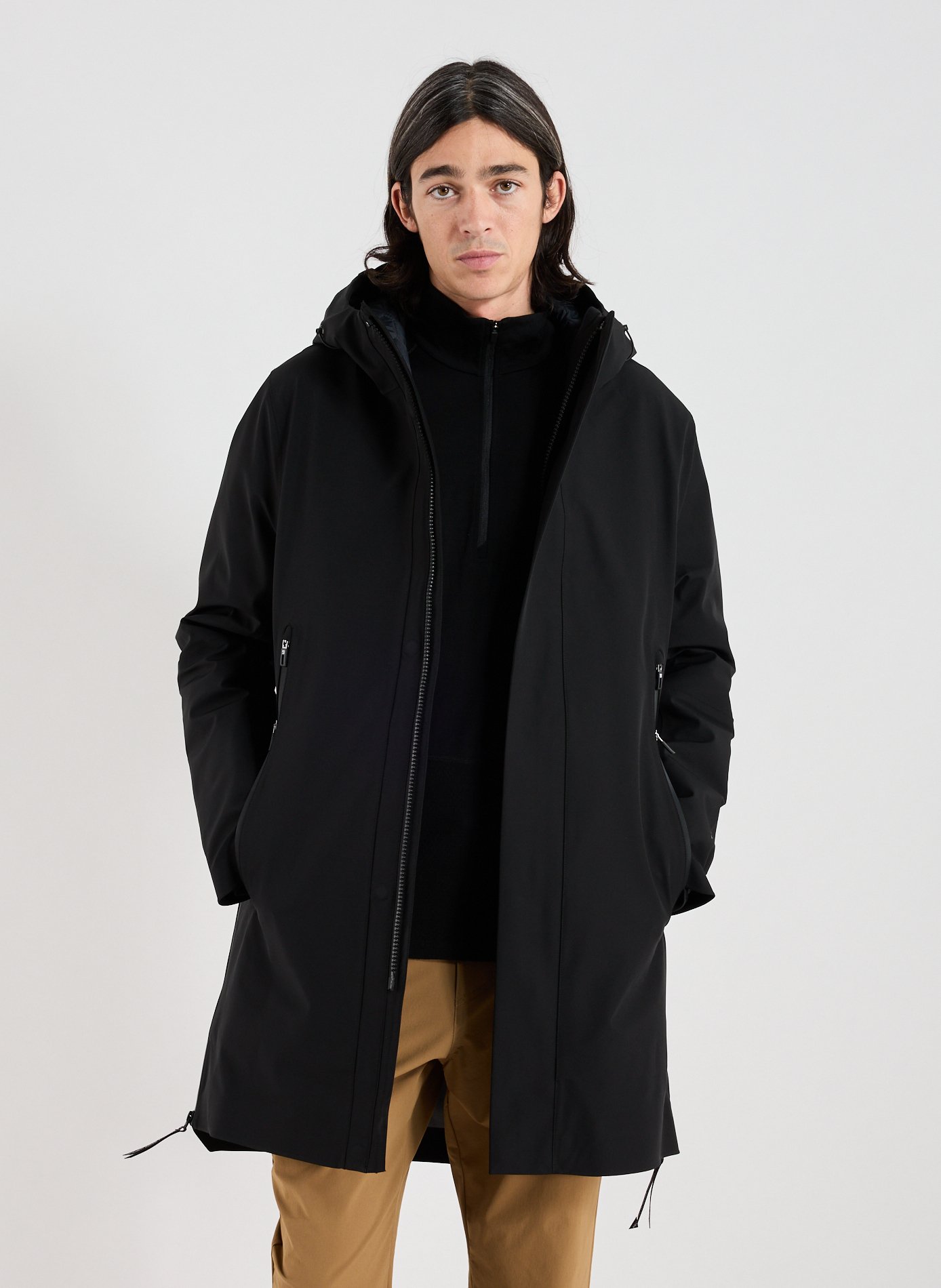 KRAKATAU Parka with removable lining and hood Black
