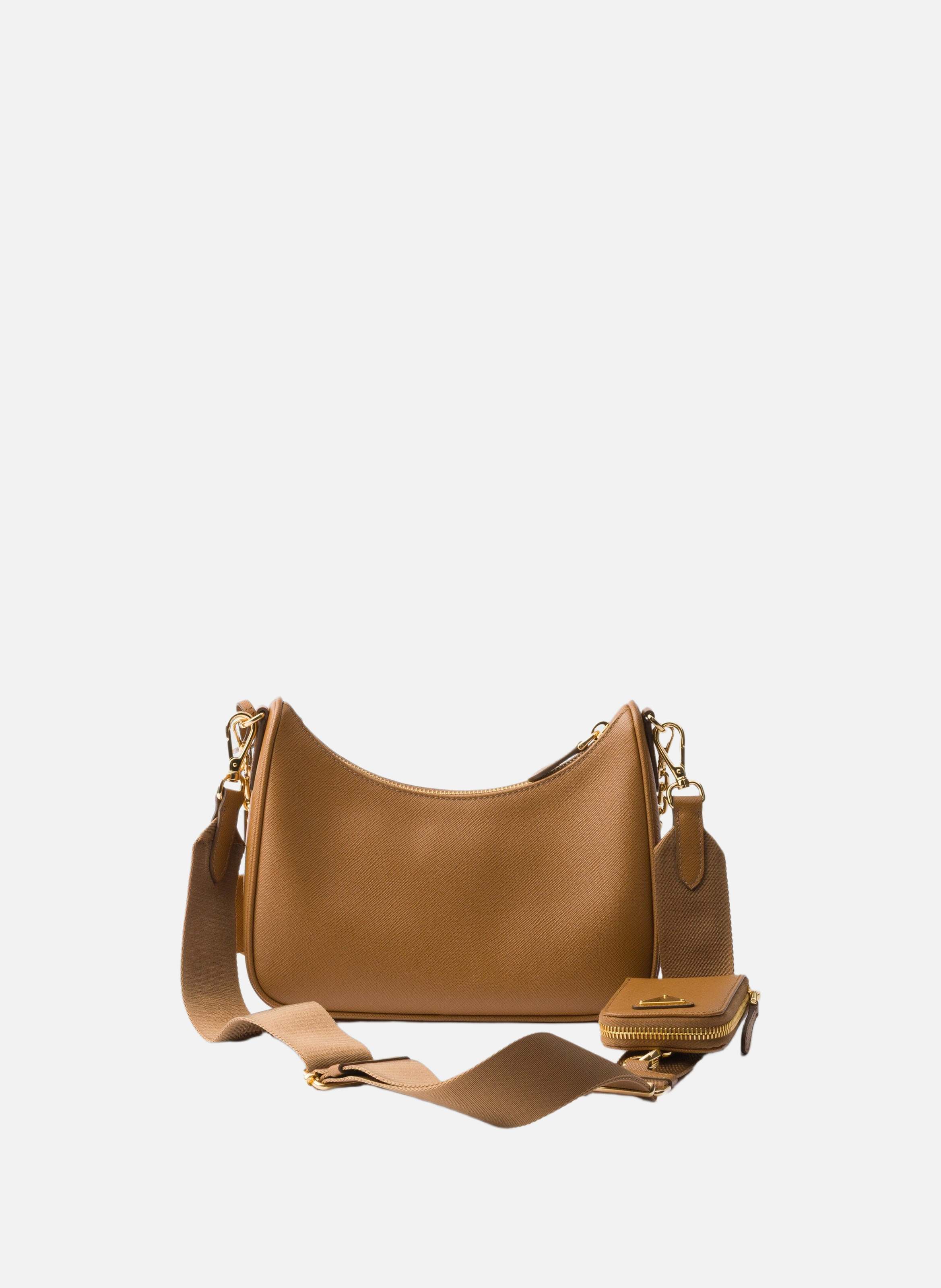 Sac prada re-edition 2005 en cuir saffiano PRADA Marron