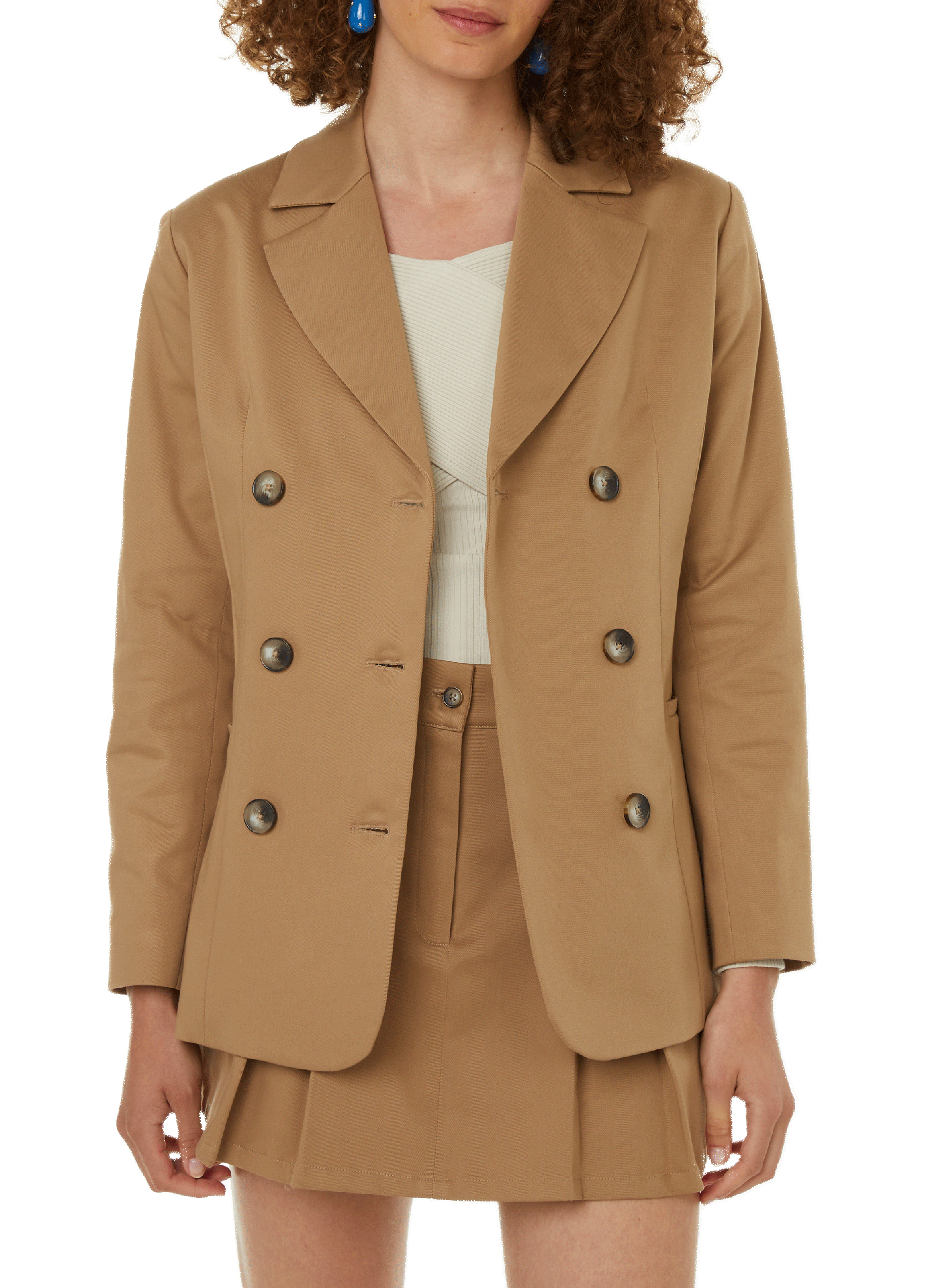 SAISON 1865 Veste en laine et coton mélangé Marron