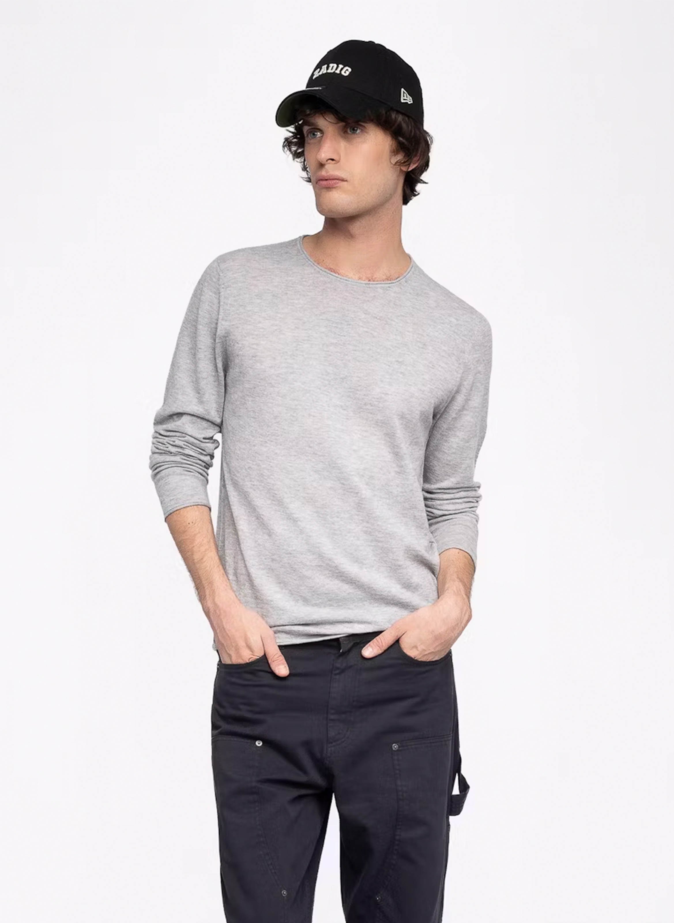 Pull droit col rond en cachemire teiss ZADIG&VOLTAIRE Gris