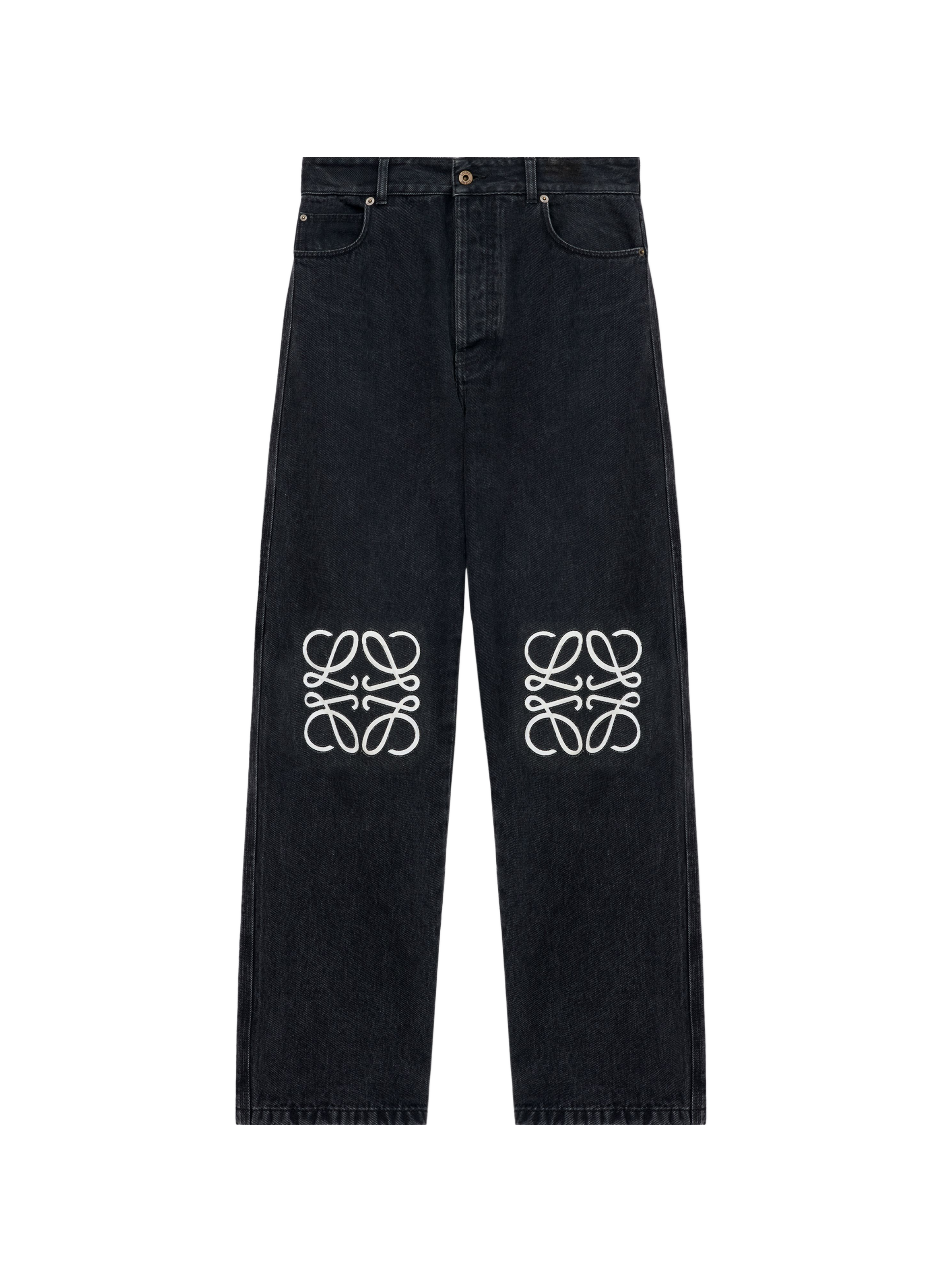 Baggy Anagram cotton denim jeans LOEWE Black