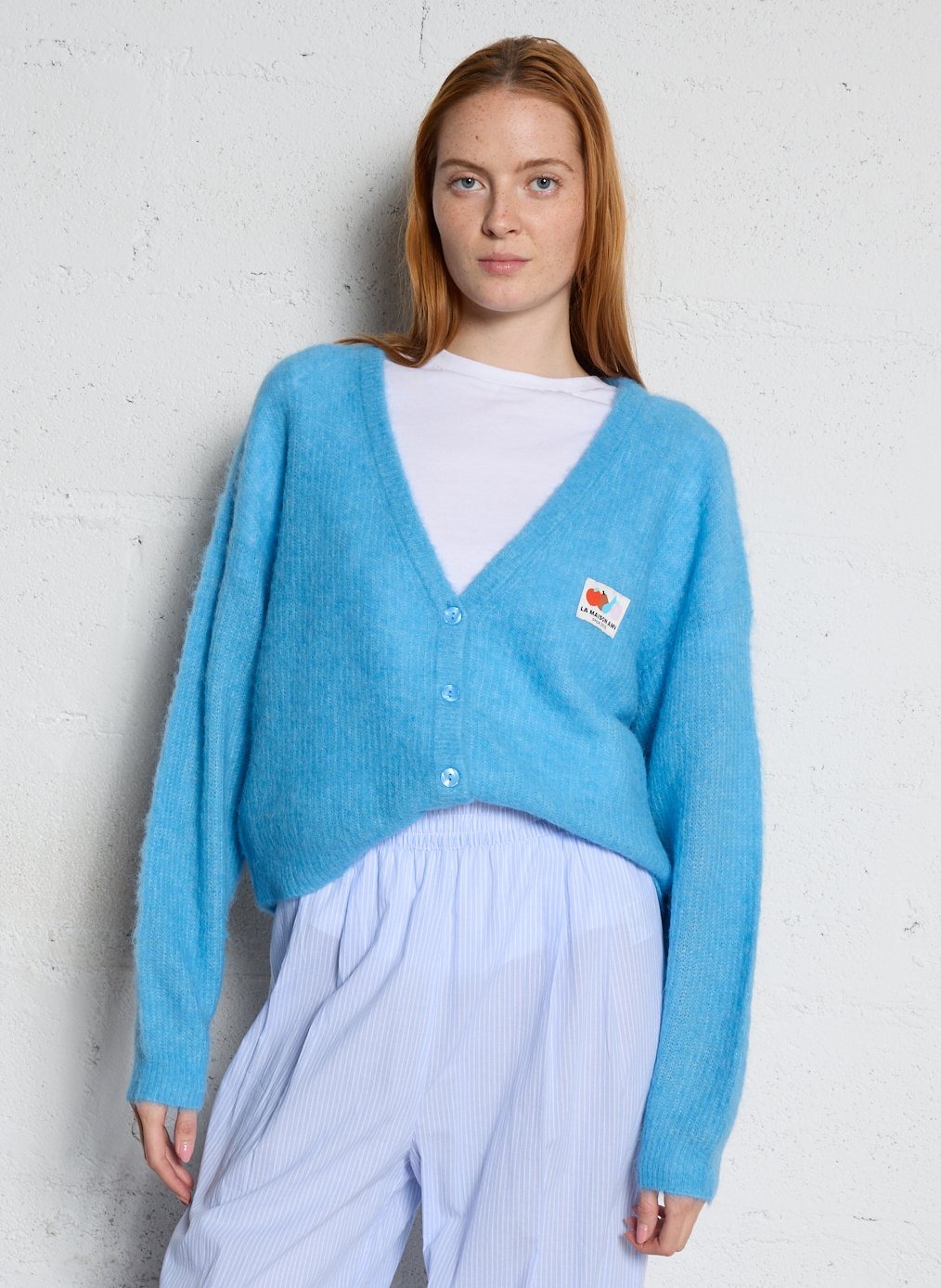 AMERICAN VINTAGE Gilet droit en alpaga mélangé nenybay Bleu