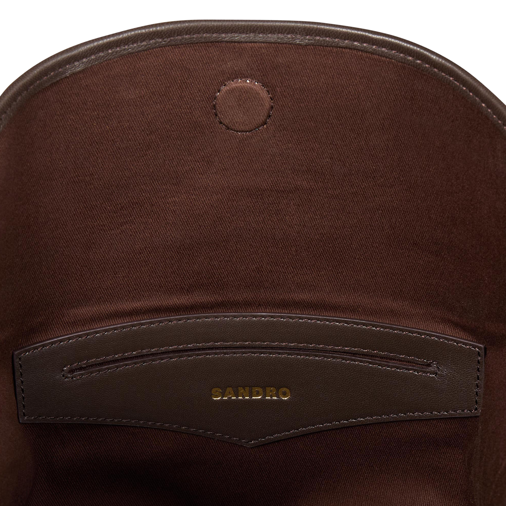 Sac seau bandoulière en cuir velours tangoso SANDRO Marron