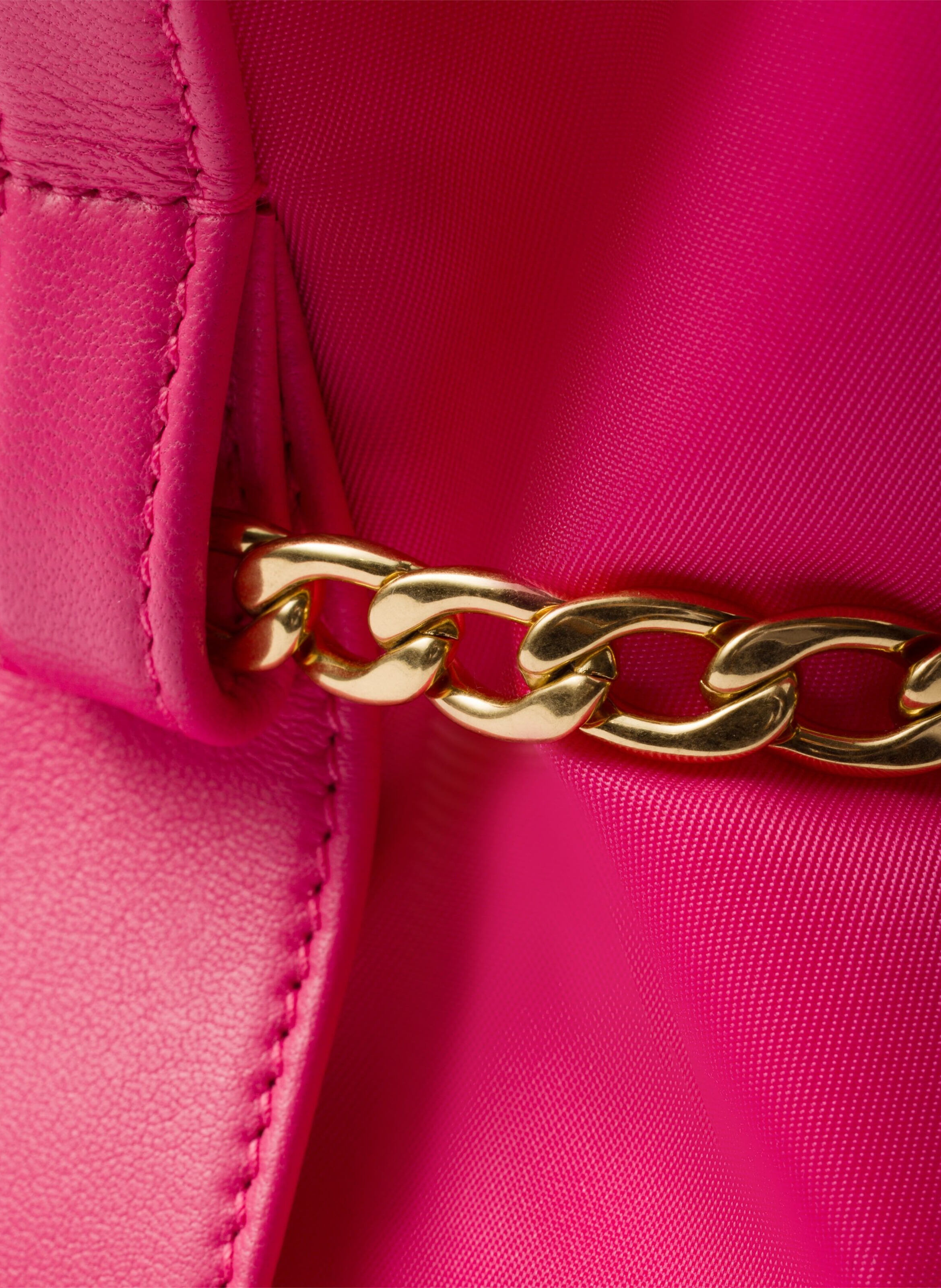 Petit sac seau en re-nylon noir et cuir nappa PRADA Rose