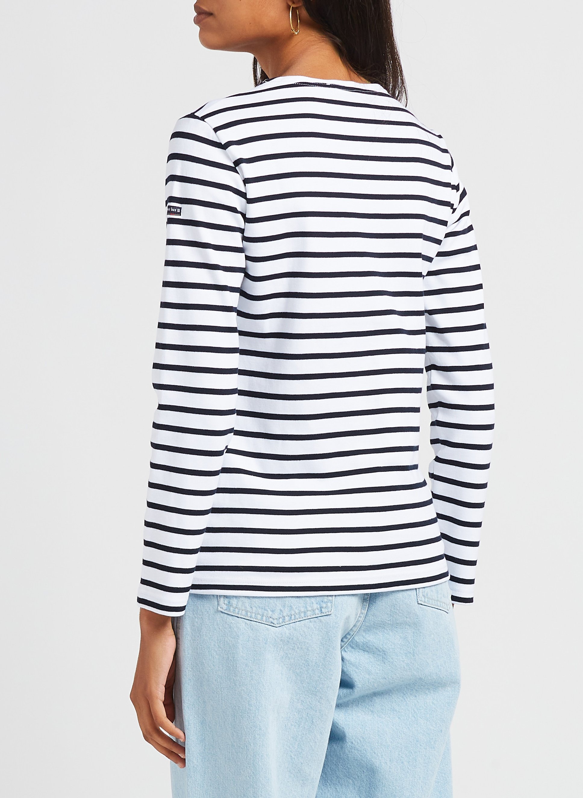 Marinière col rond en coton ARMOR-LUX Blanc