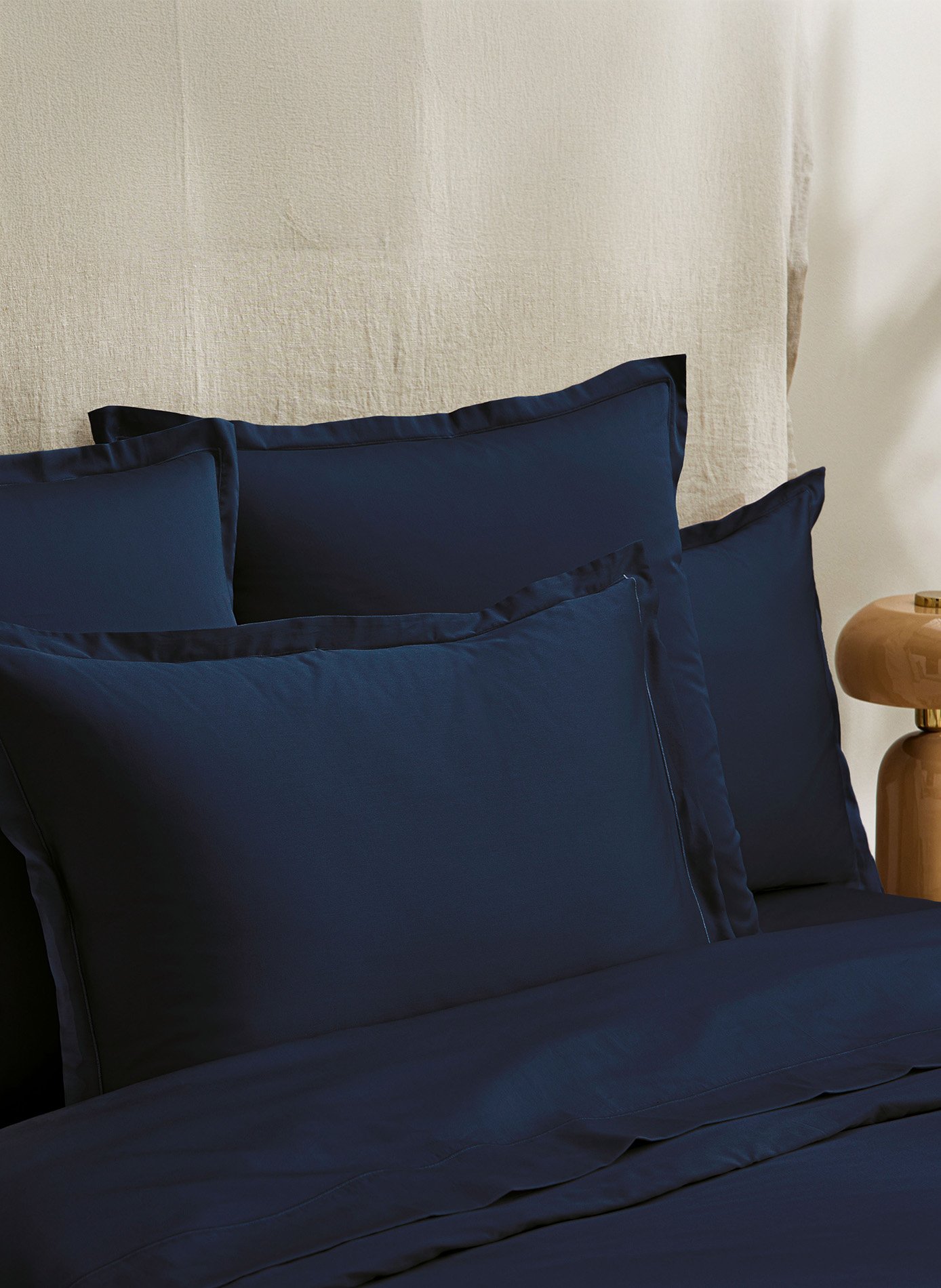 Drap plat eclat nuit ANNE DE SOLENE Bleu