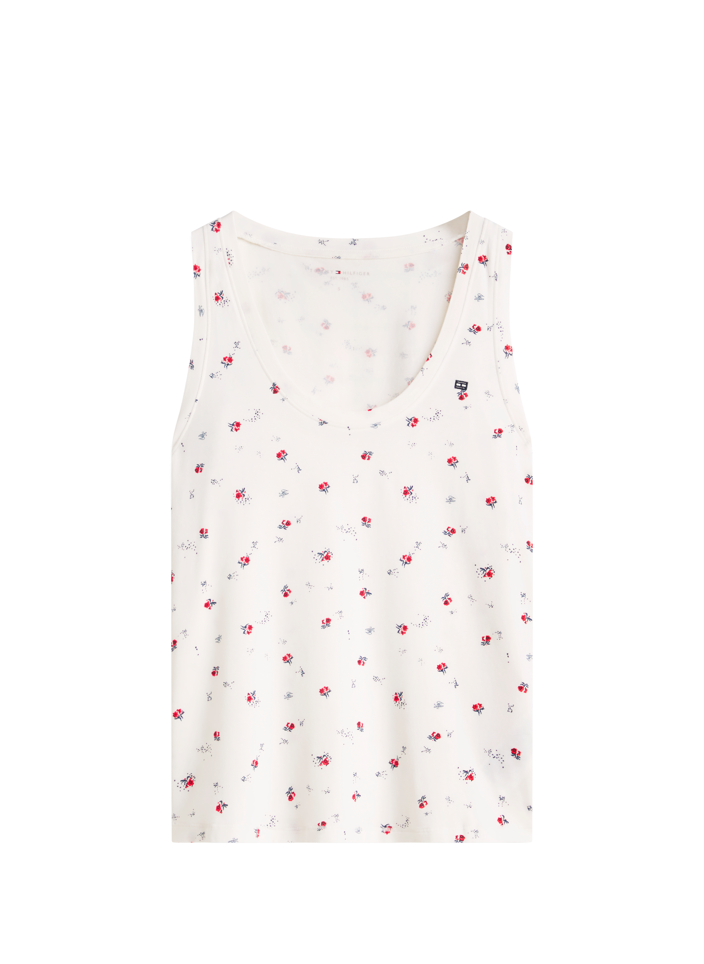 Printed cotton blend pajama tank top TOMMY HILFIGER White
