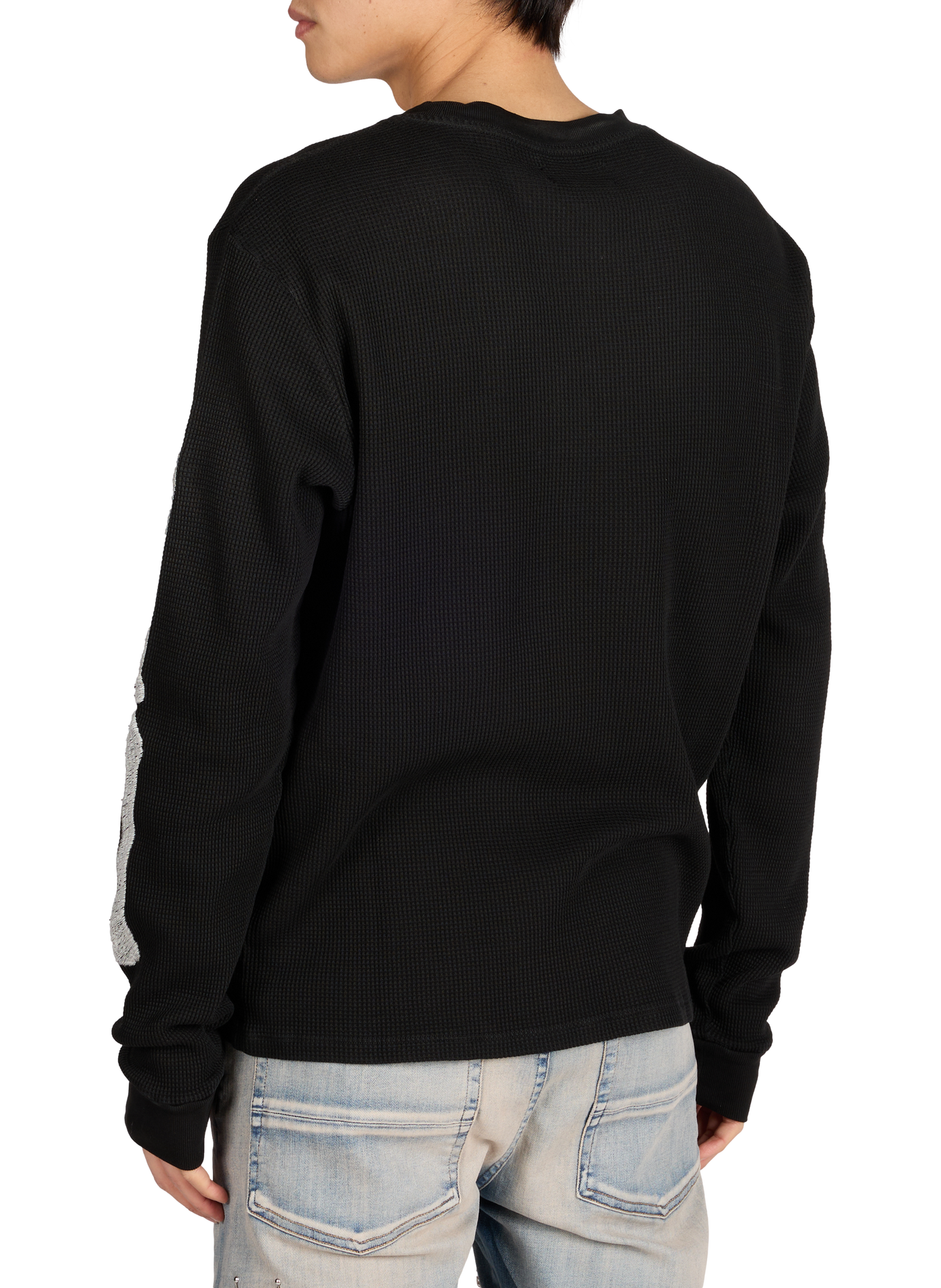 Long-sleeve cotton piqué t-shirt AMIRI Black