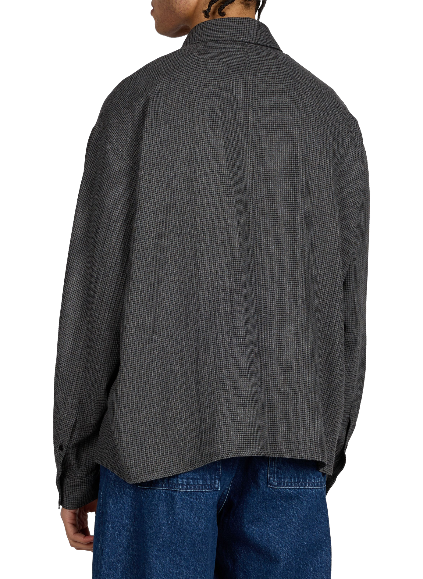 Shirt with classic plaid collar WON HUNDRED Grey