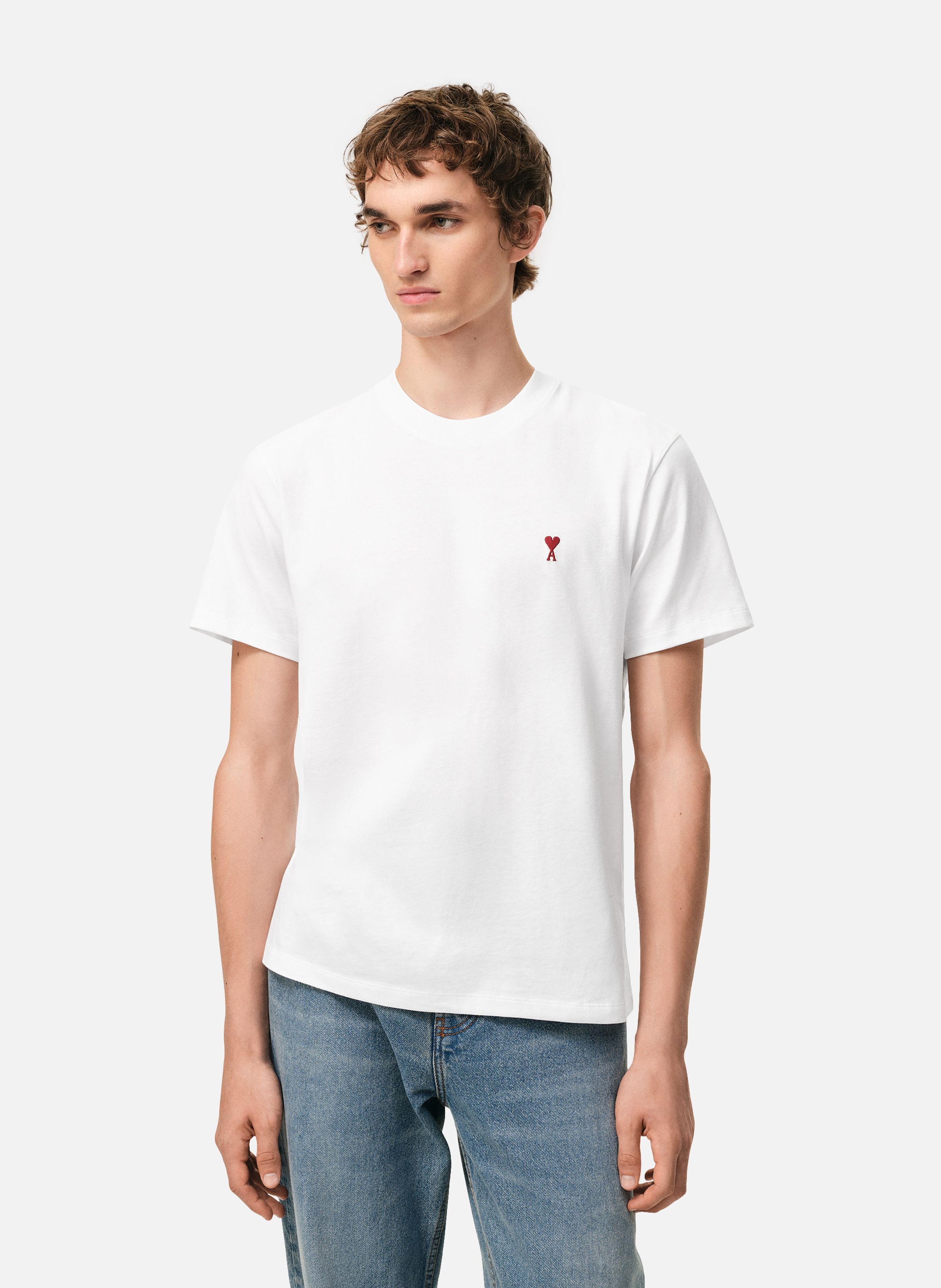 T-shirt Ami de Coeur Rouge unisexe AMI PARIS Blanc