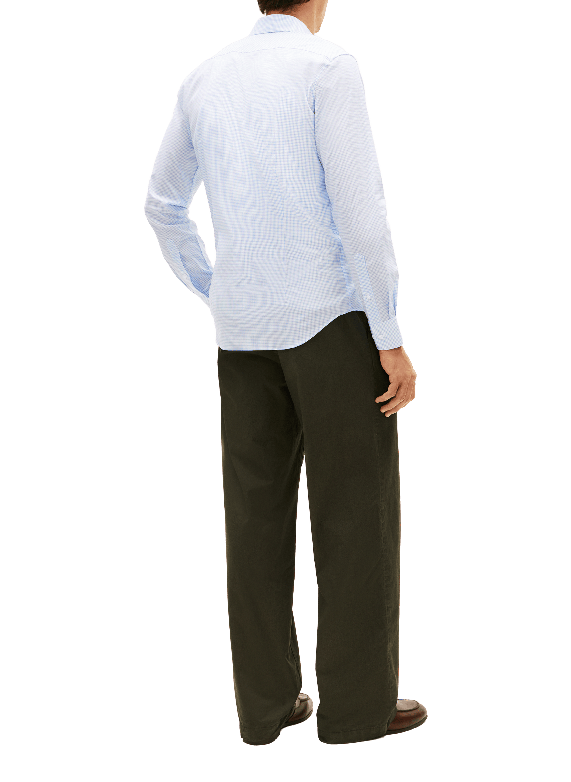 Straight shirt in blended organic cotton TOMMY HILFIGER Blue