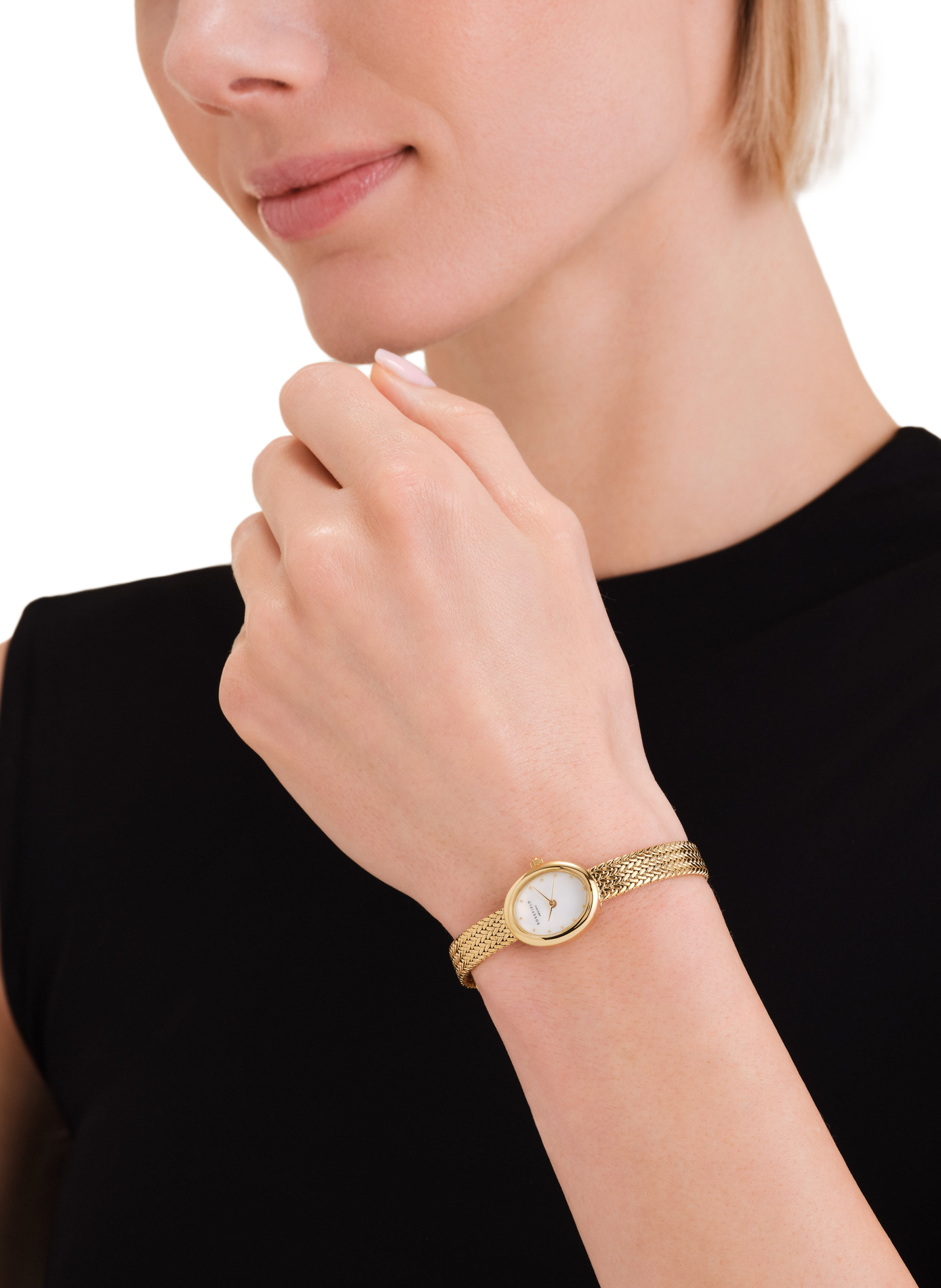 Montre classique Mini Oval en acier inoxydable ROSEFIELD Blanc