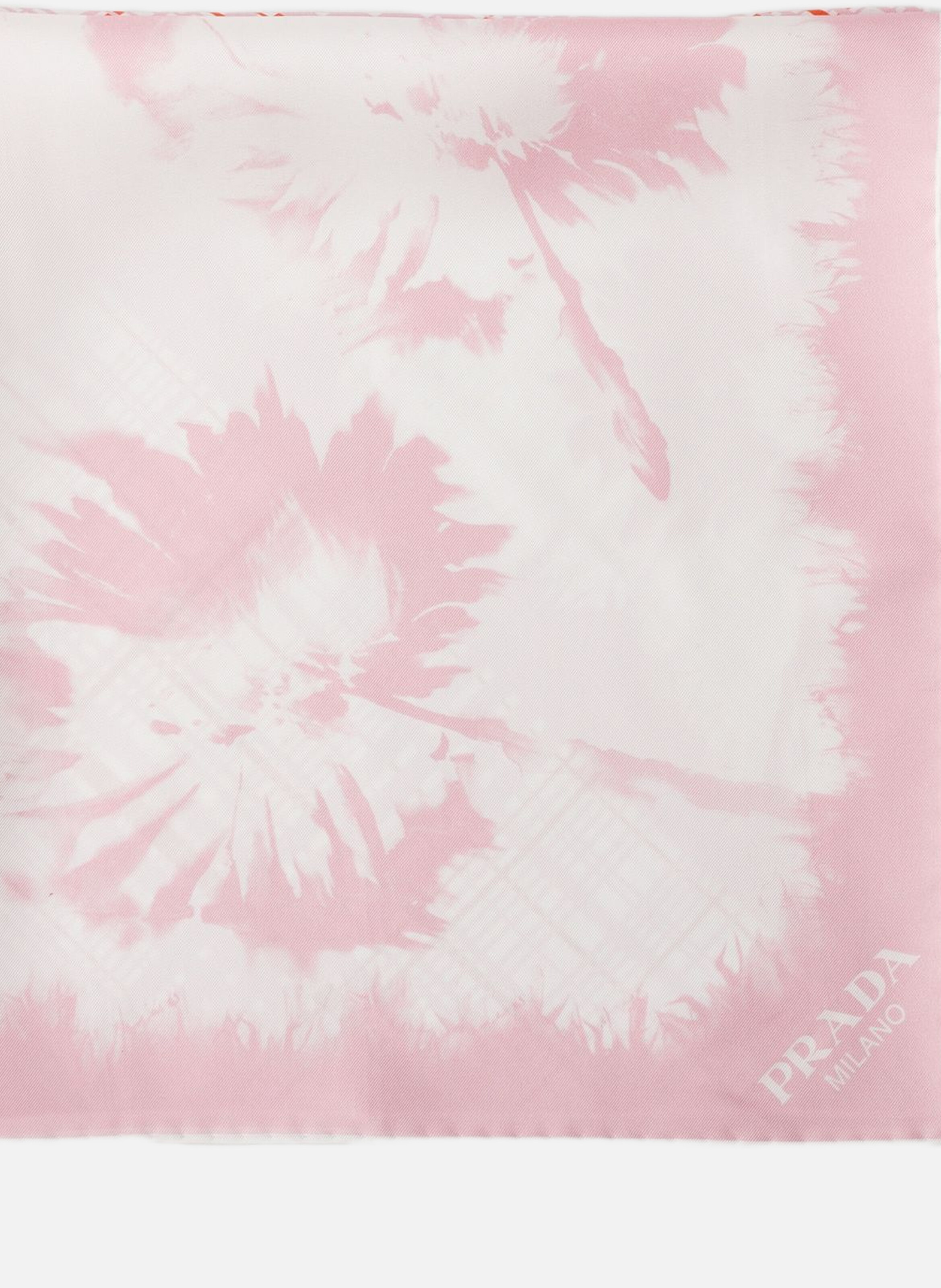 Écharpe en sergé de soie imprimée 65 PRADA Rose