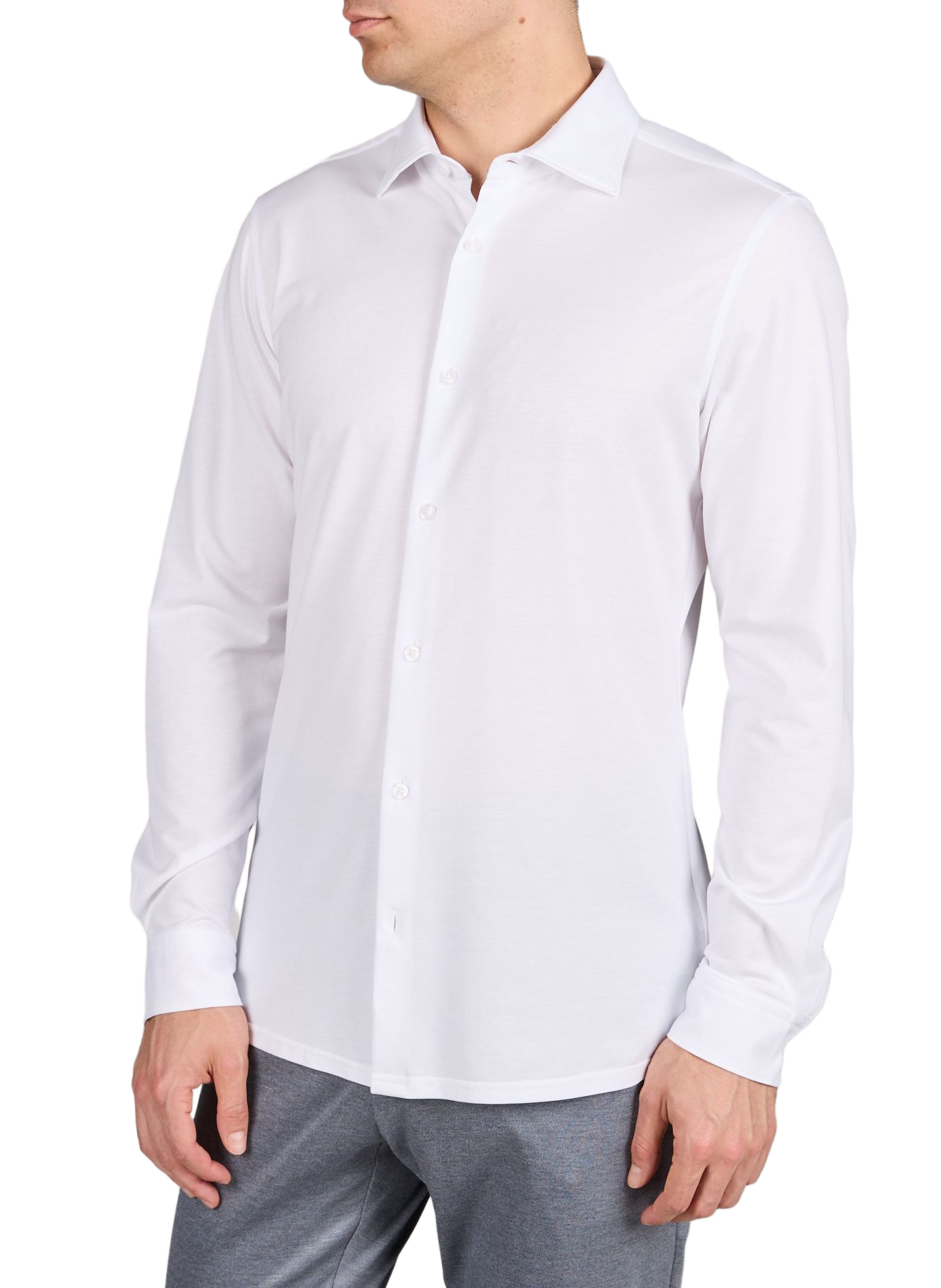 Chemise Spike droite en coton mélangé STRELLSON Blanc