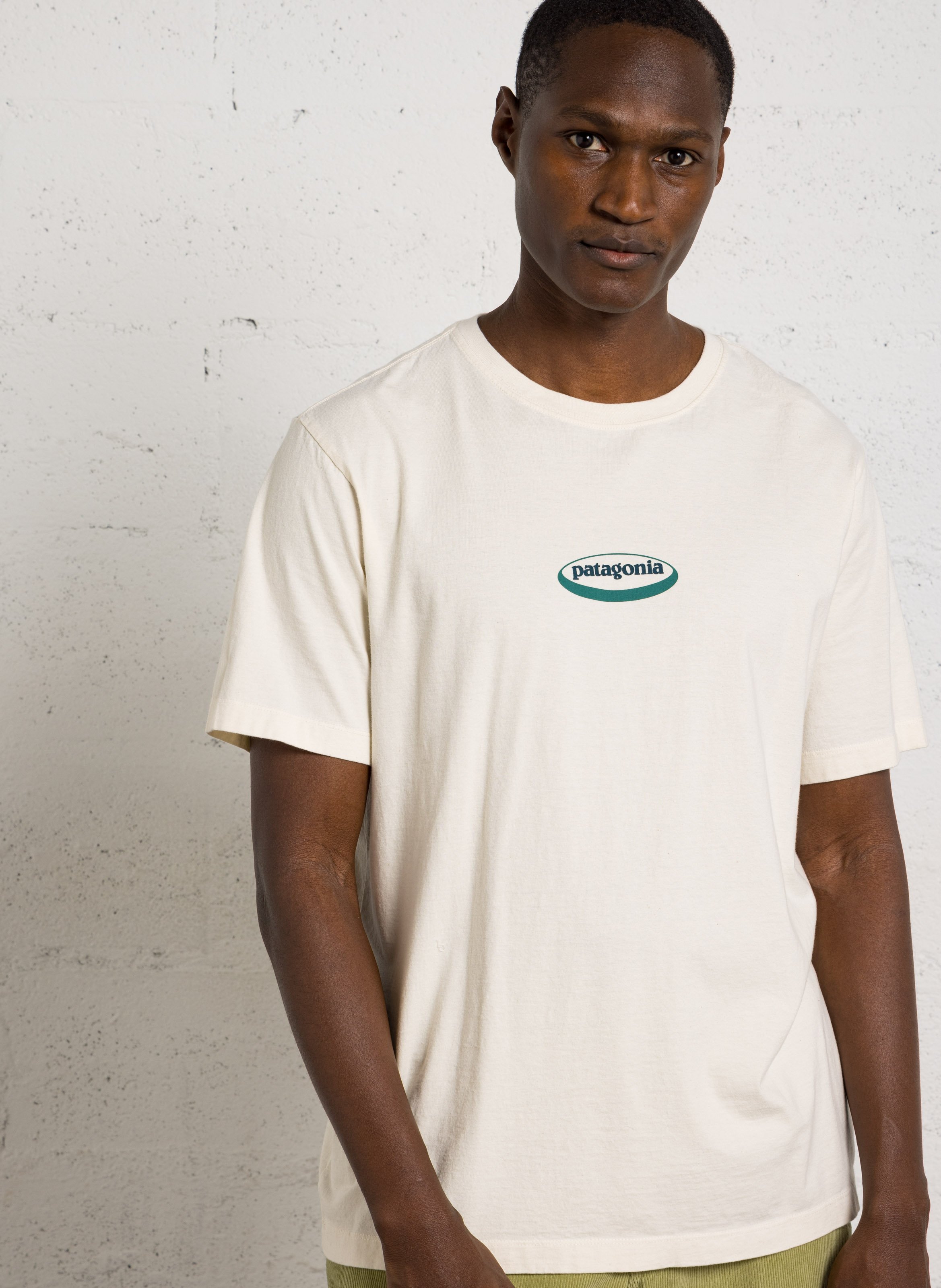 Tee-shirt col rond en coton bio PATAGONIA Beige