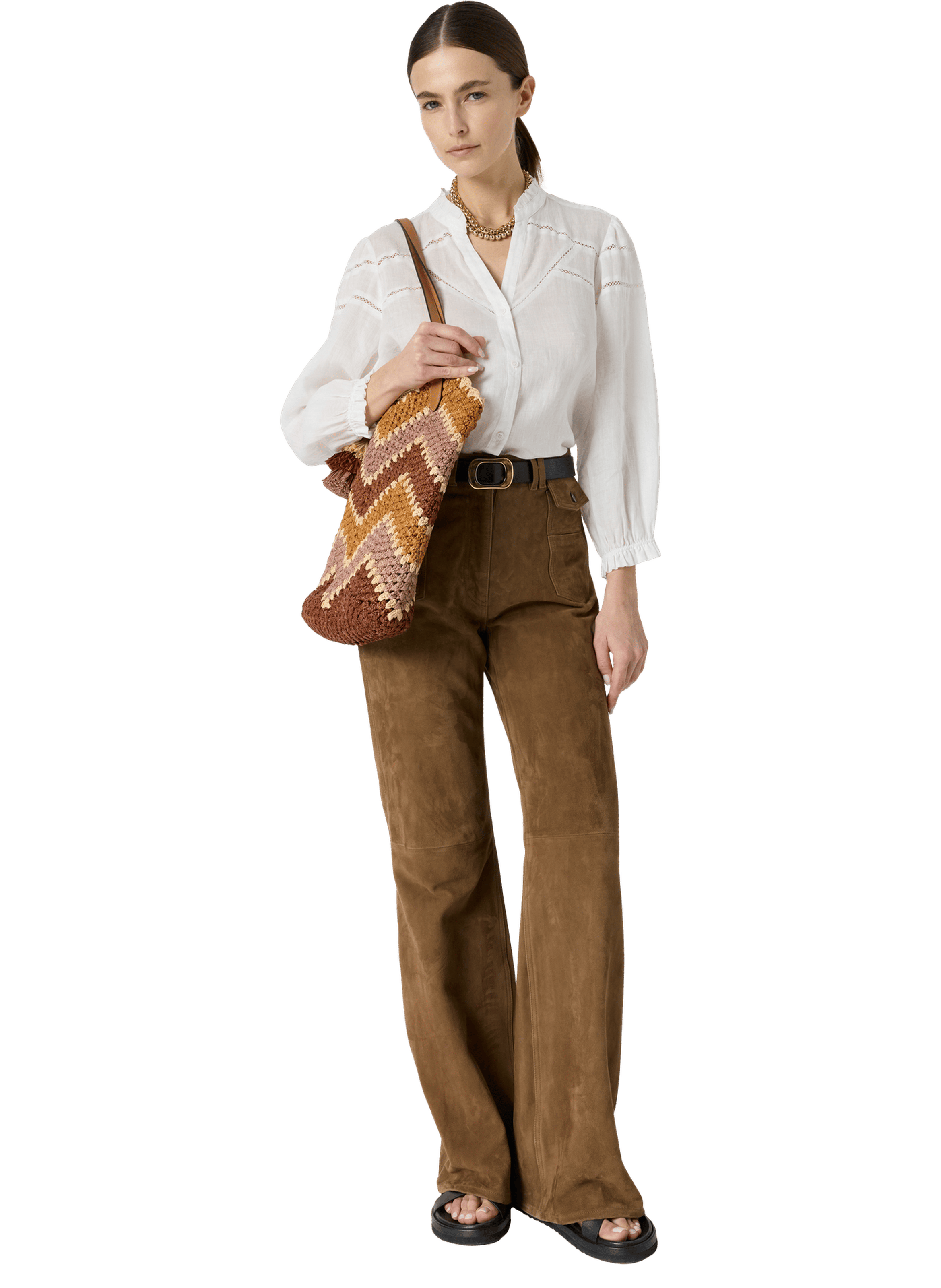 Chemise fine à broderies - cristel GERARD DAREL Beige