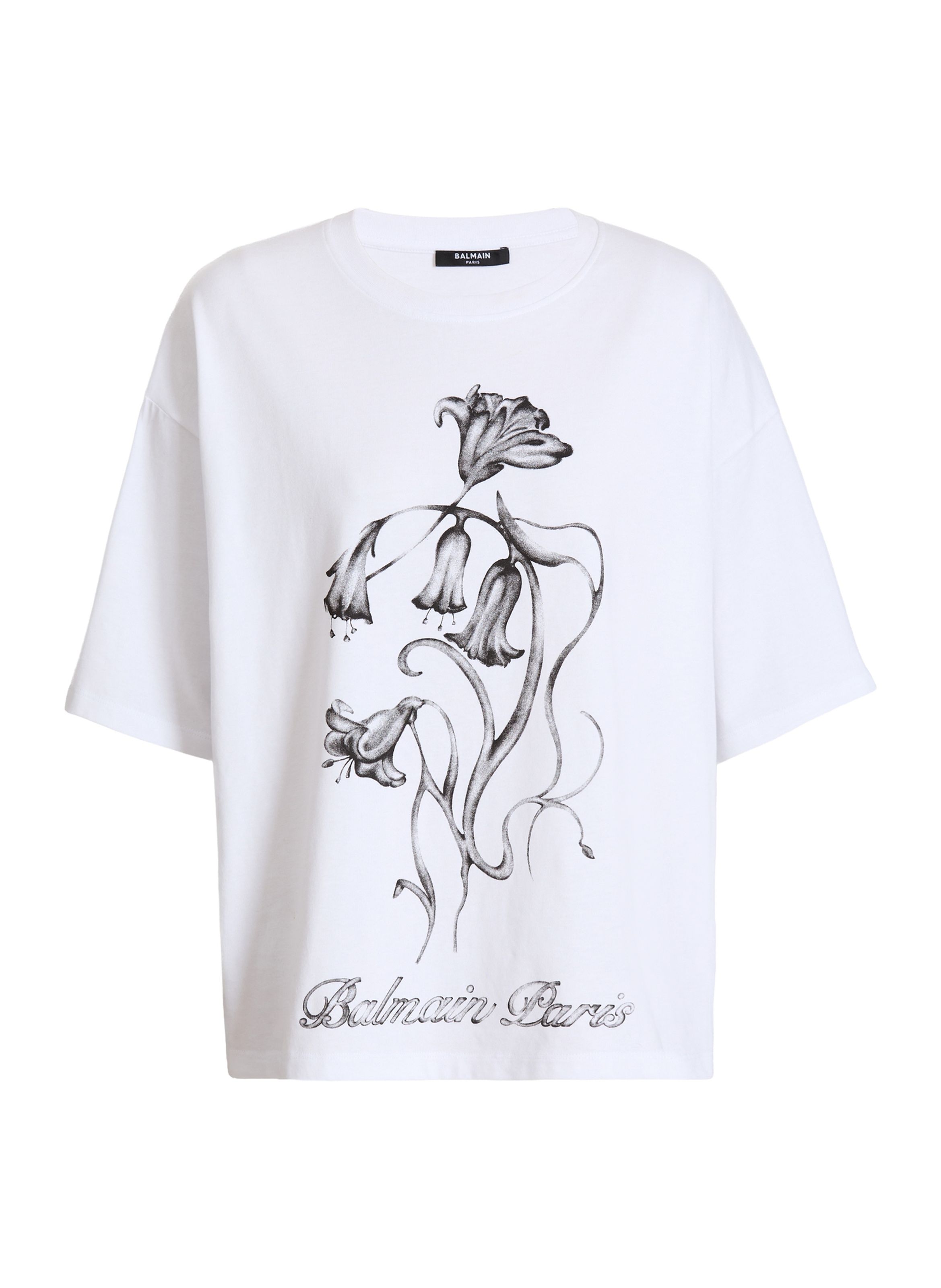 T-shirt balmain flower imprimé BALMAIN Blanc