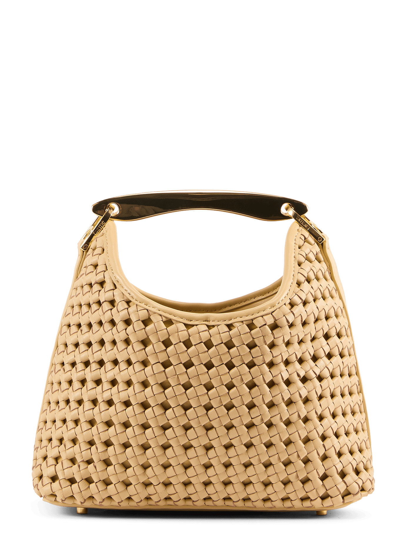 Woven leather Boomerang handbag Yellow ELLEME