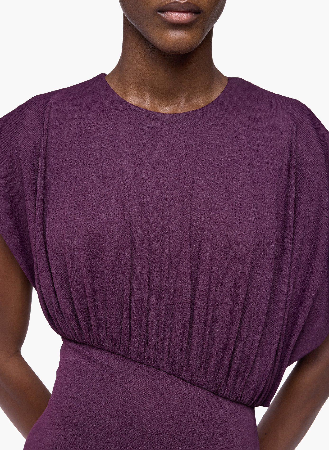 Longue robe asymétrique avec détails froncés RABANNE Violet