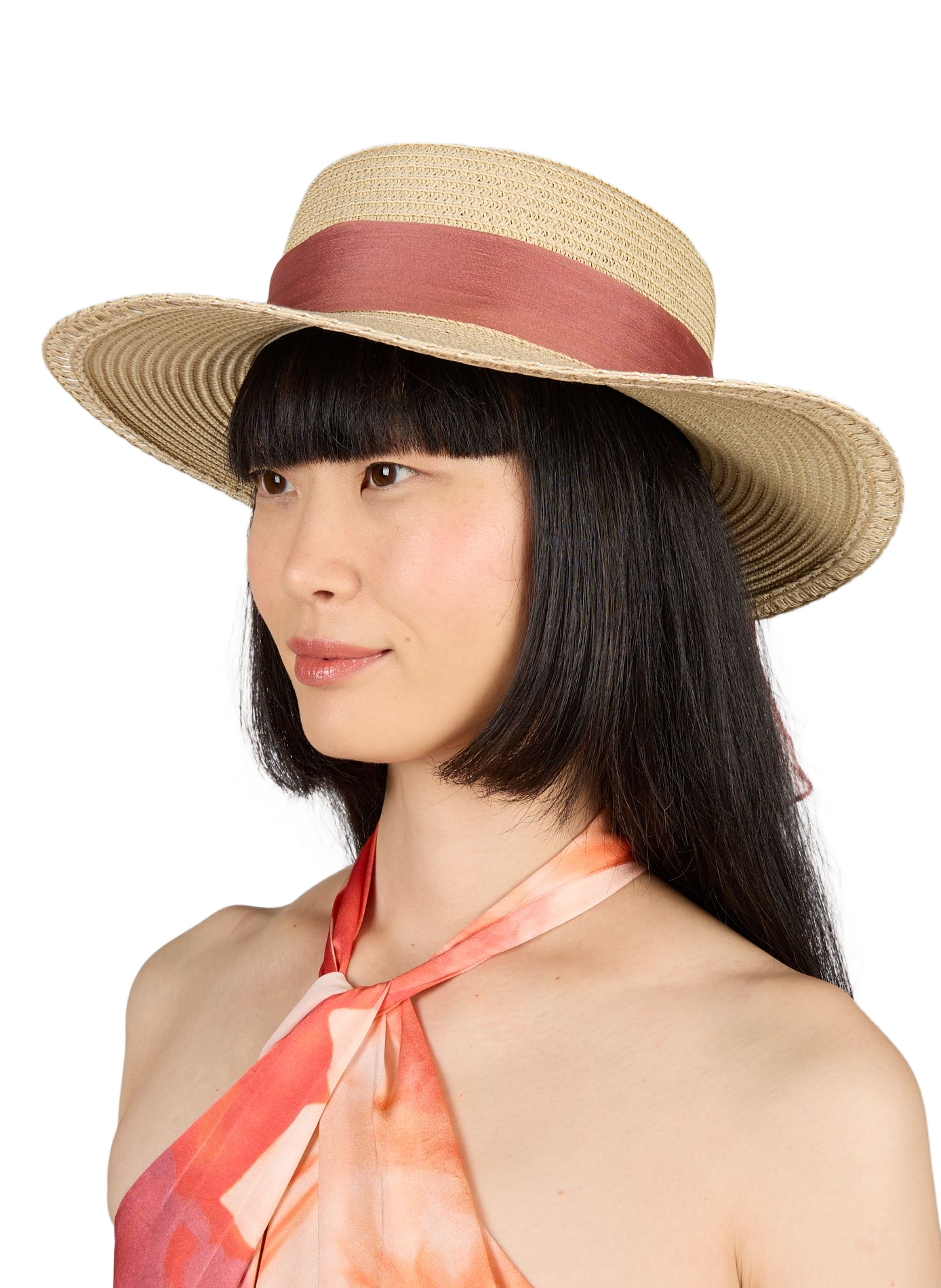 Chapeau canotier à détail noeud  AU PRINTEMPS PARIS Beige
