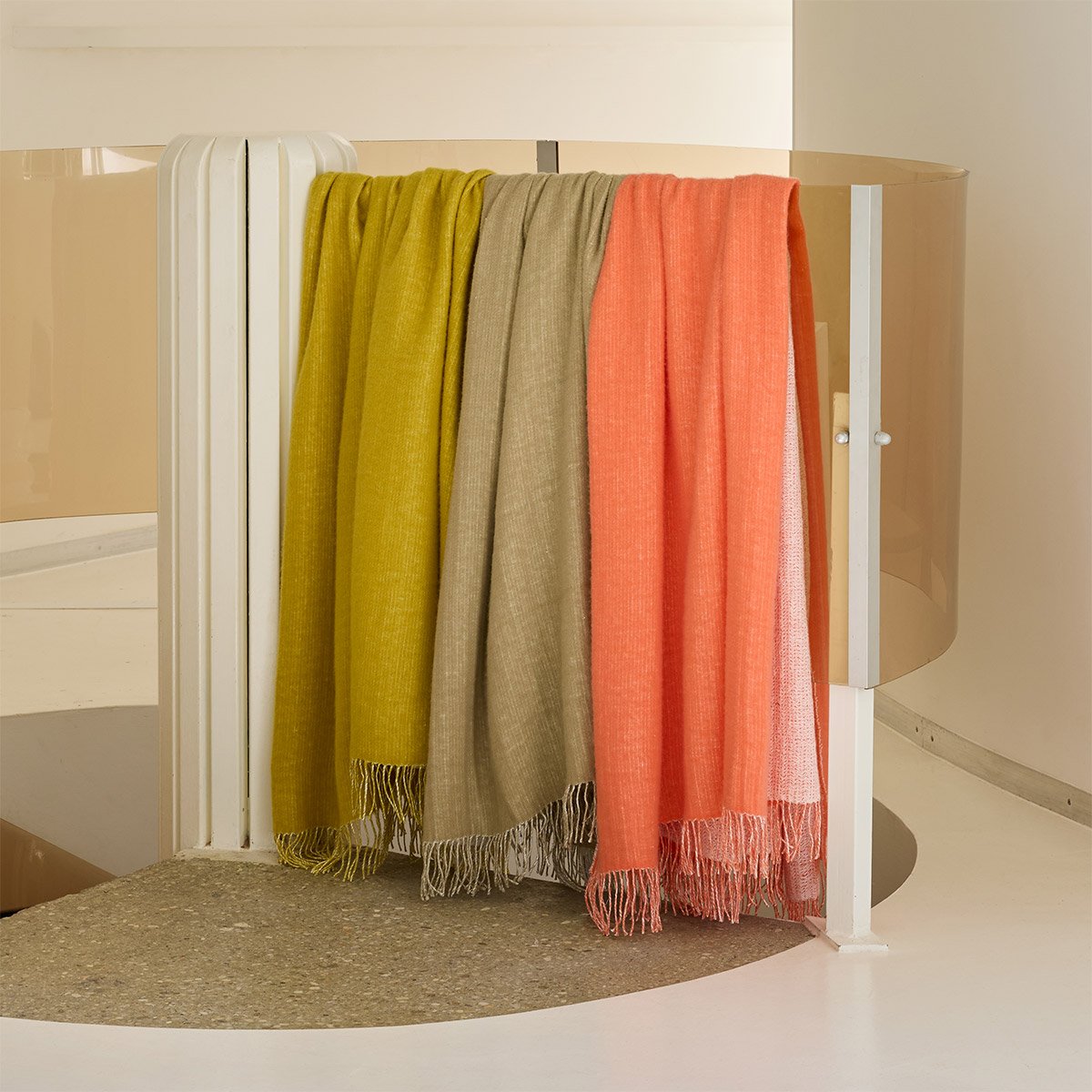 Plaid en lin, mysore YVES DELORME Jaune