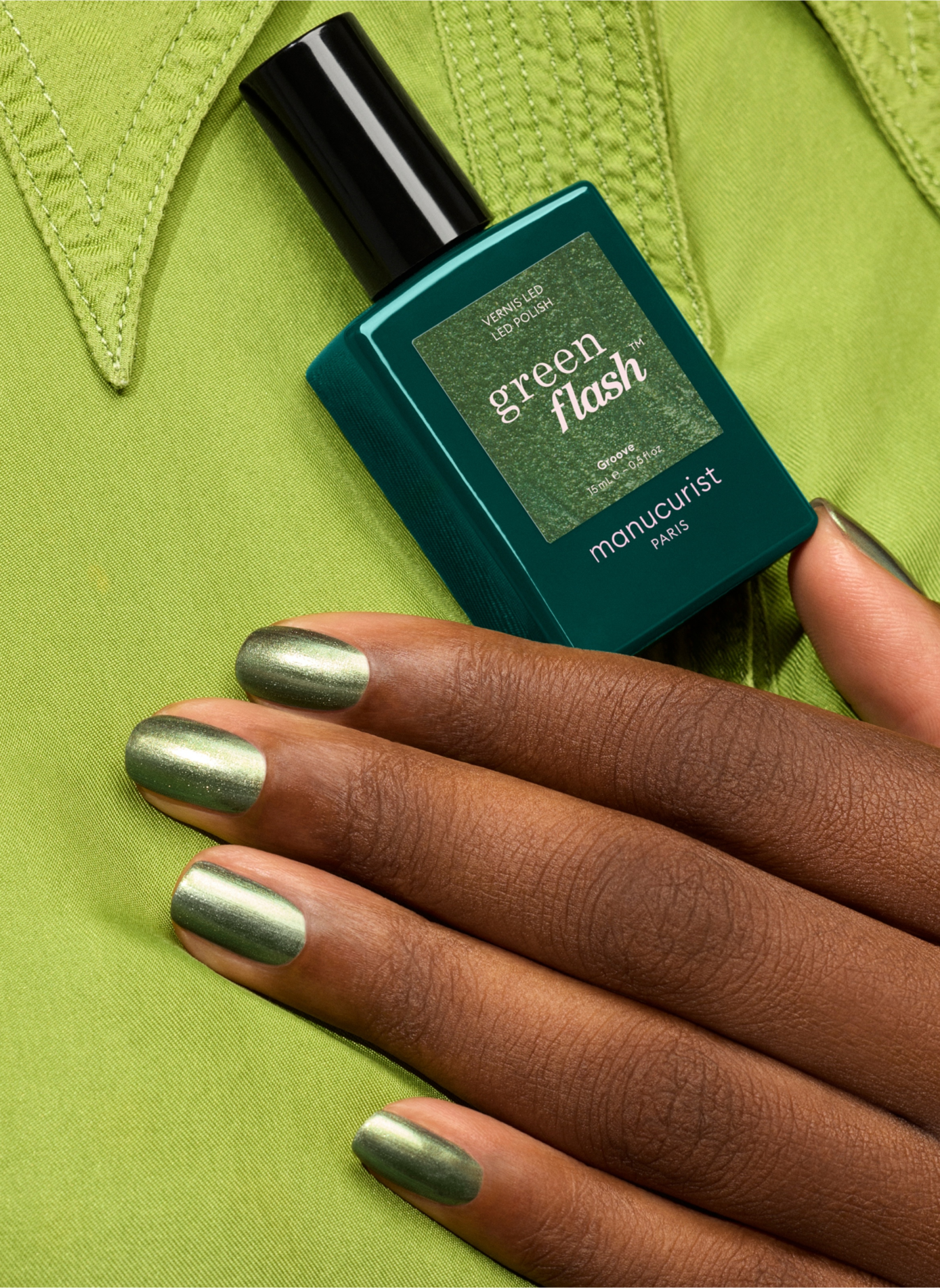 Esmalte de uñas Green Flash - Groove MANUCURIST Vert nacré