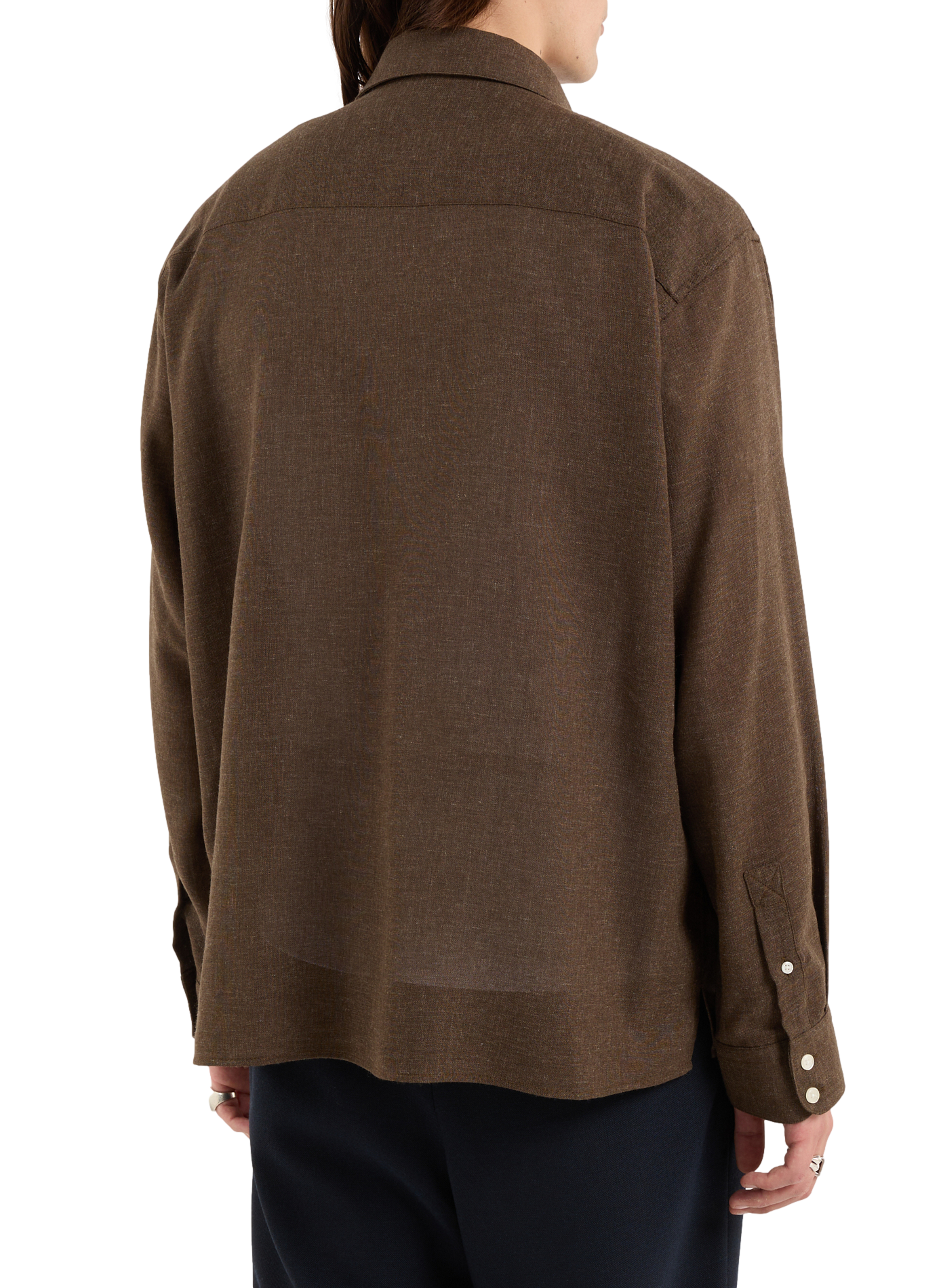 Solid button-down shirt SAISON 1865 Khaki