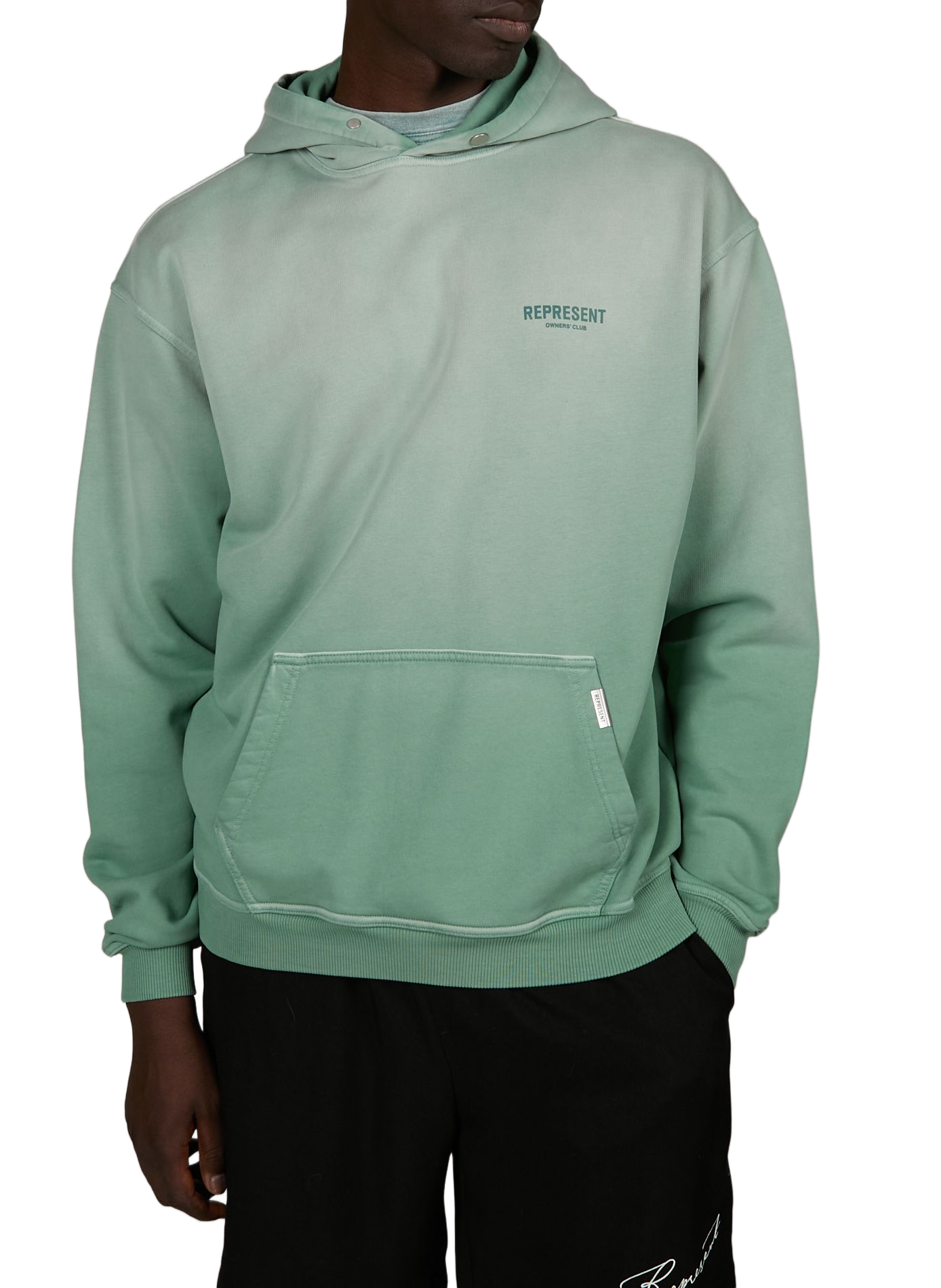 Oversized printed hoodie with hood REPRESENT Green