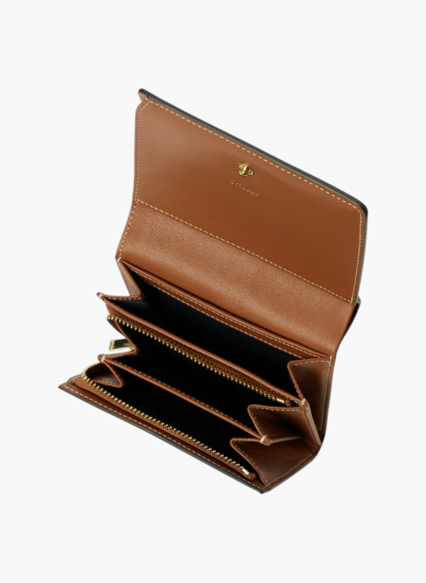 Petit portefeuille à rabat louison en cuir lisse LE TANNEUR Marron