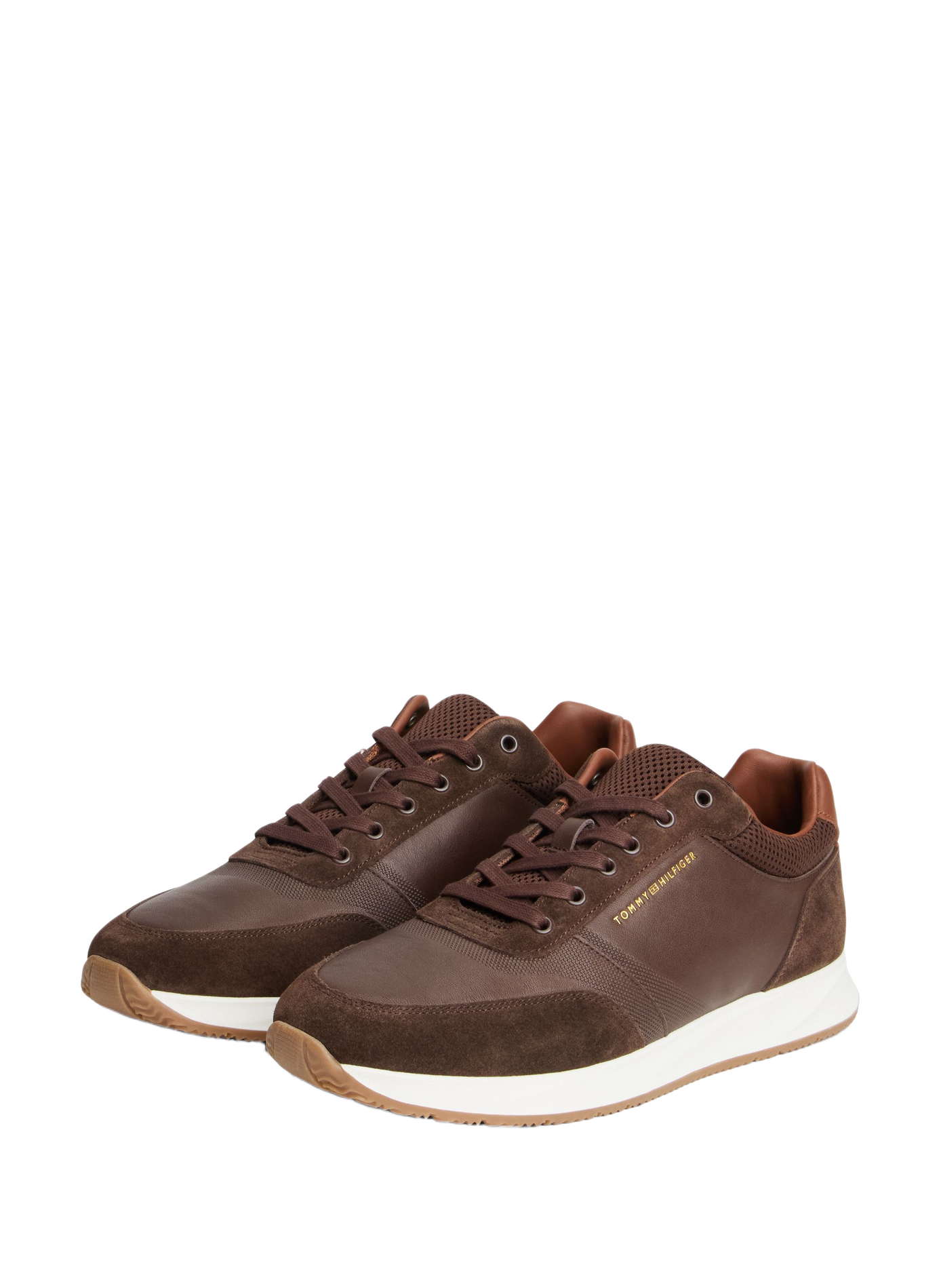 Low-top leather sneakers TOMMY HILFIGER Brown