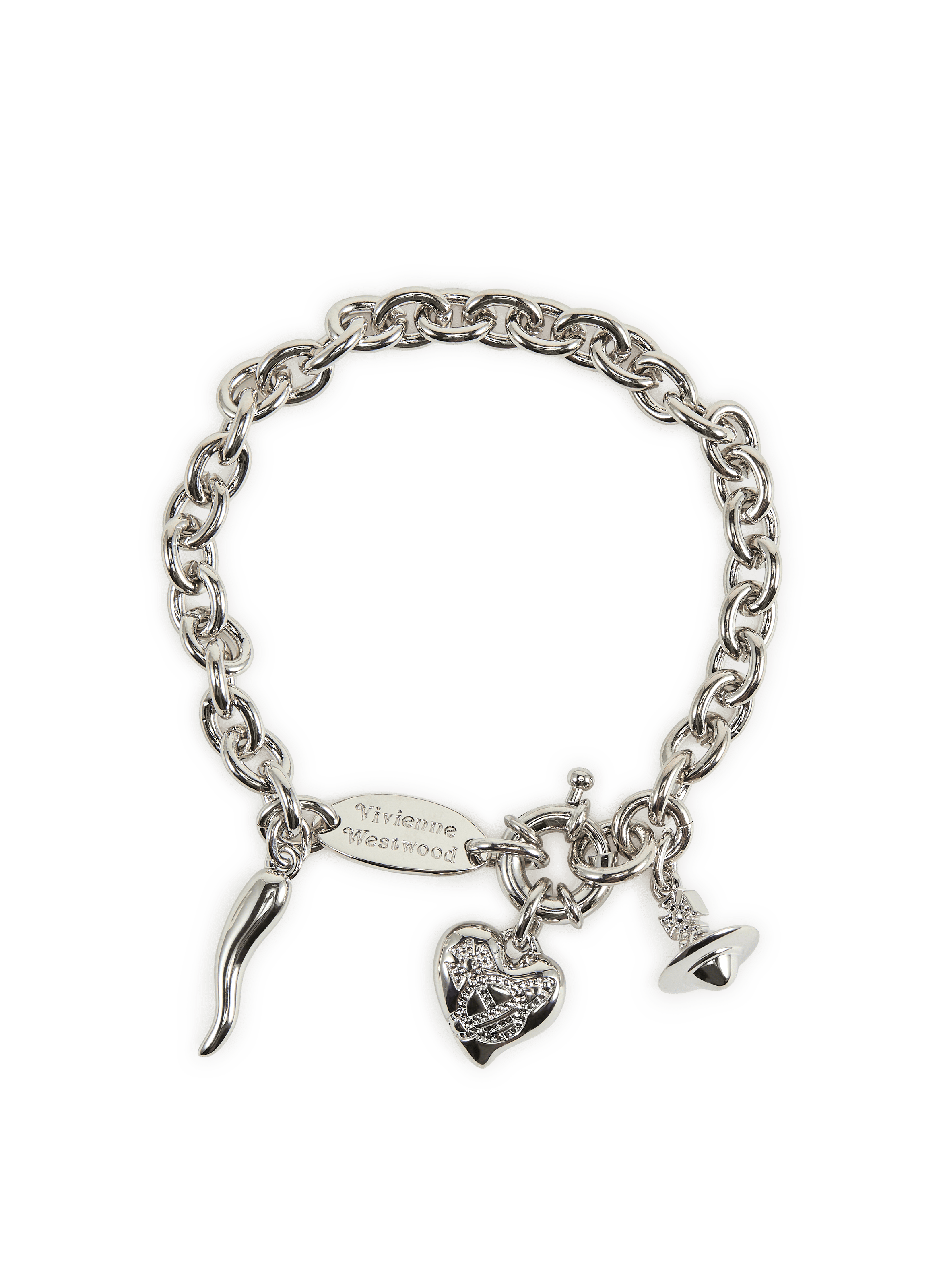 Charm brass bracelet VIVIENNE WESTWOOD Silver