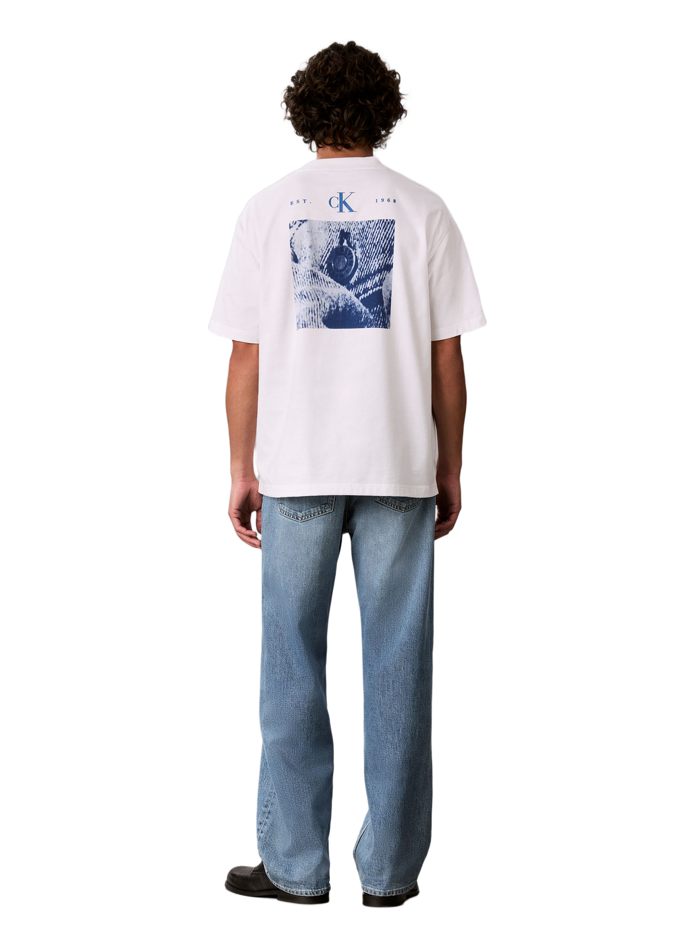 Tee-shirt col rond en coton CALVIN KLEIN Blanc