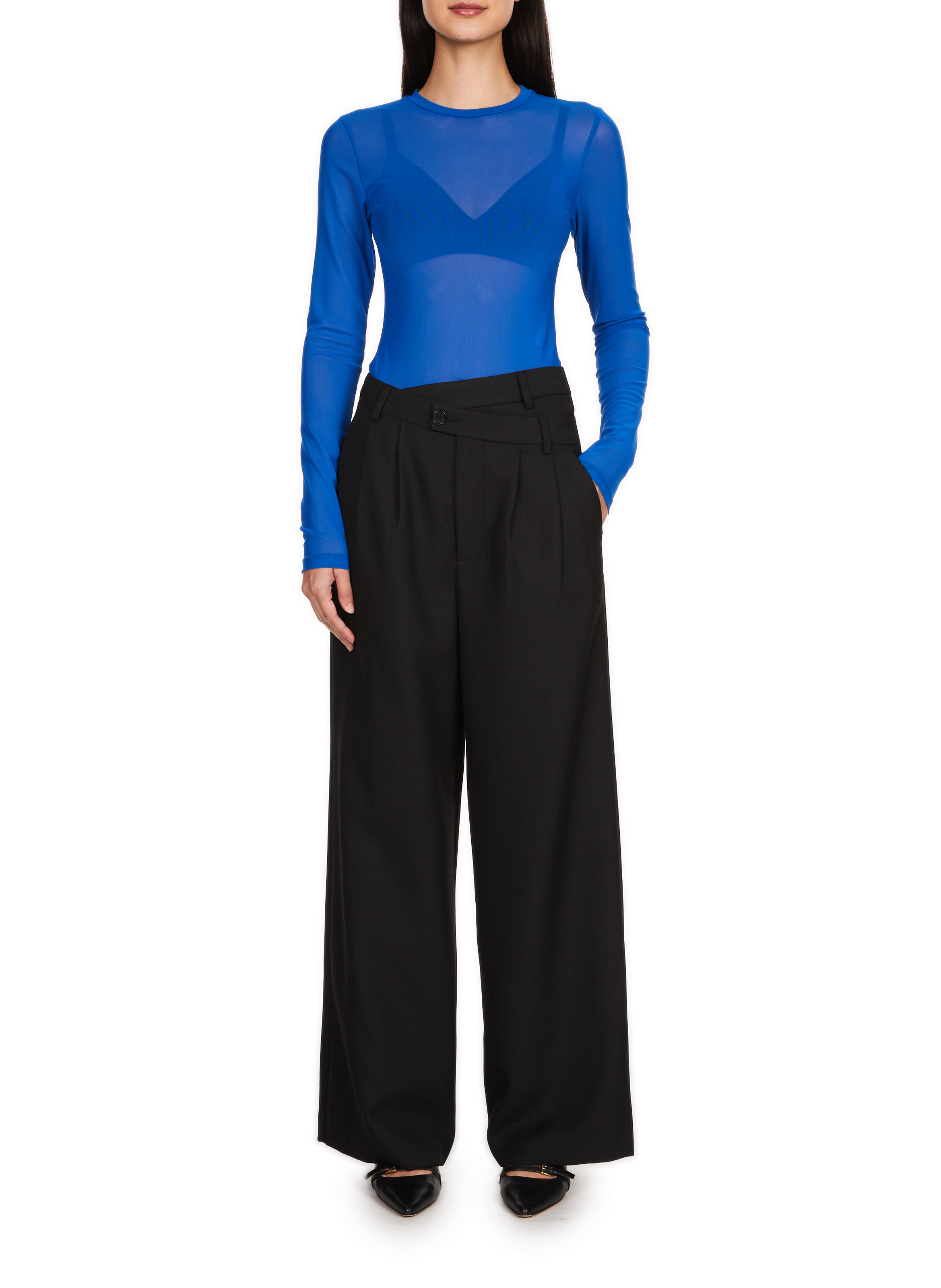 High-waisted wide-leg trousers SAISON 1865 Black
