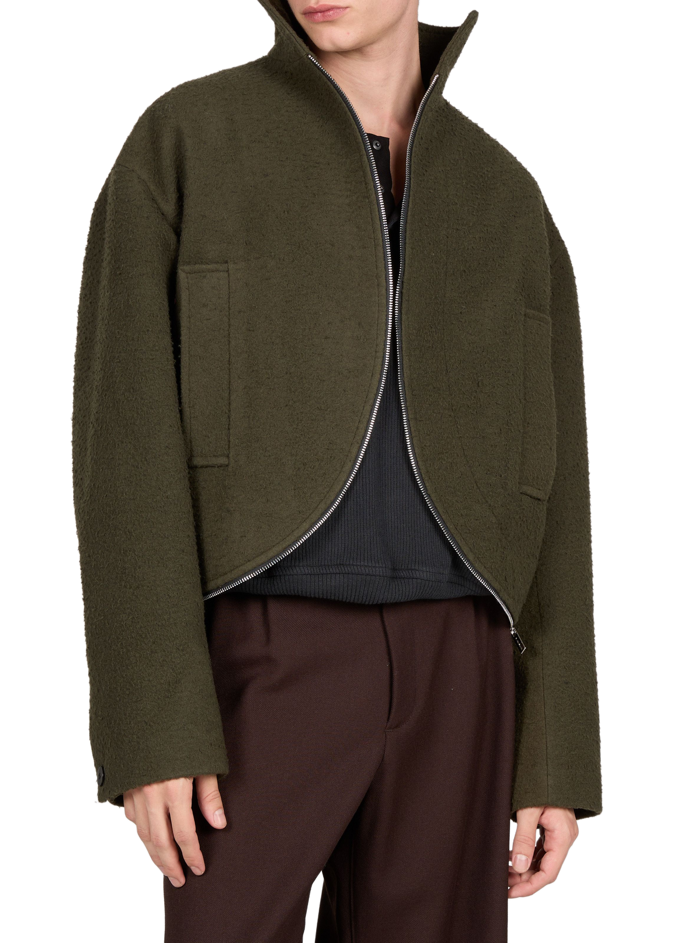 Oversized wool-blend jacket SEAN SUEN Green