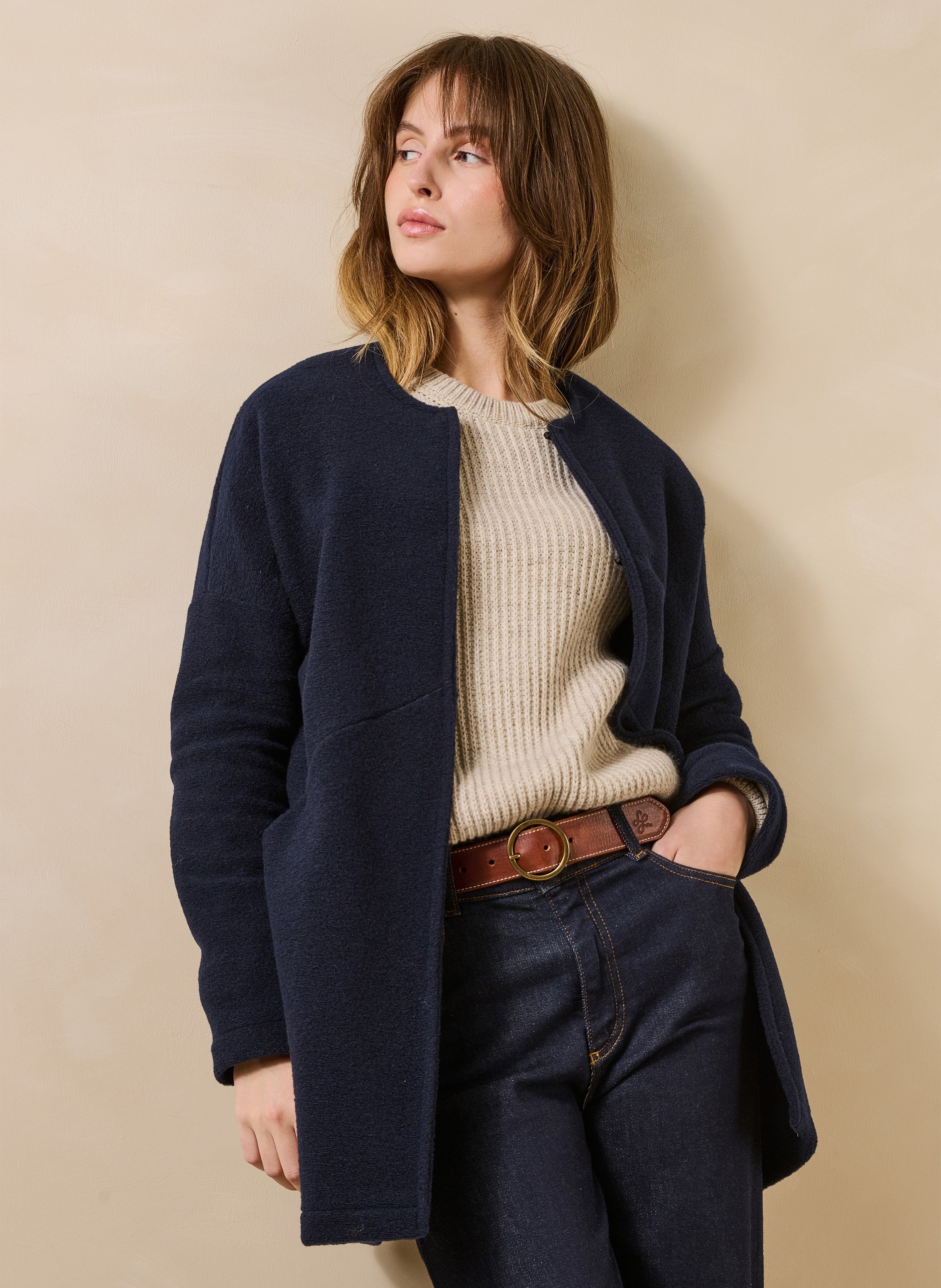 Jas met ronde hals LA FEE MARABOUTEE Blauw
