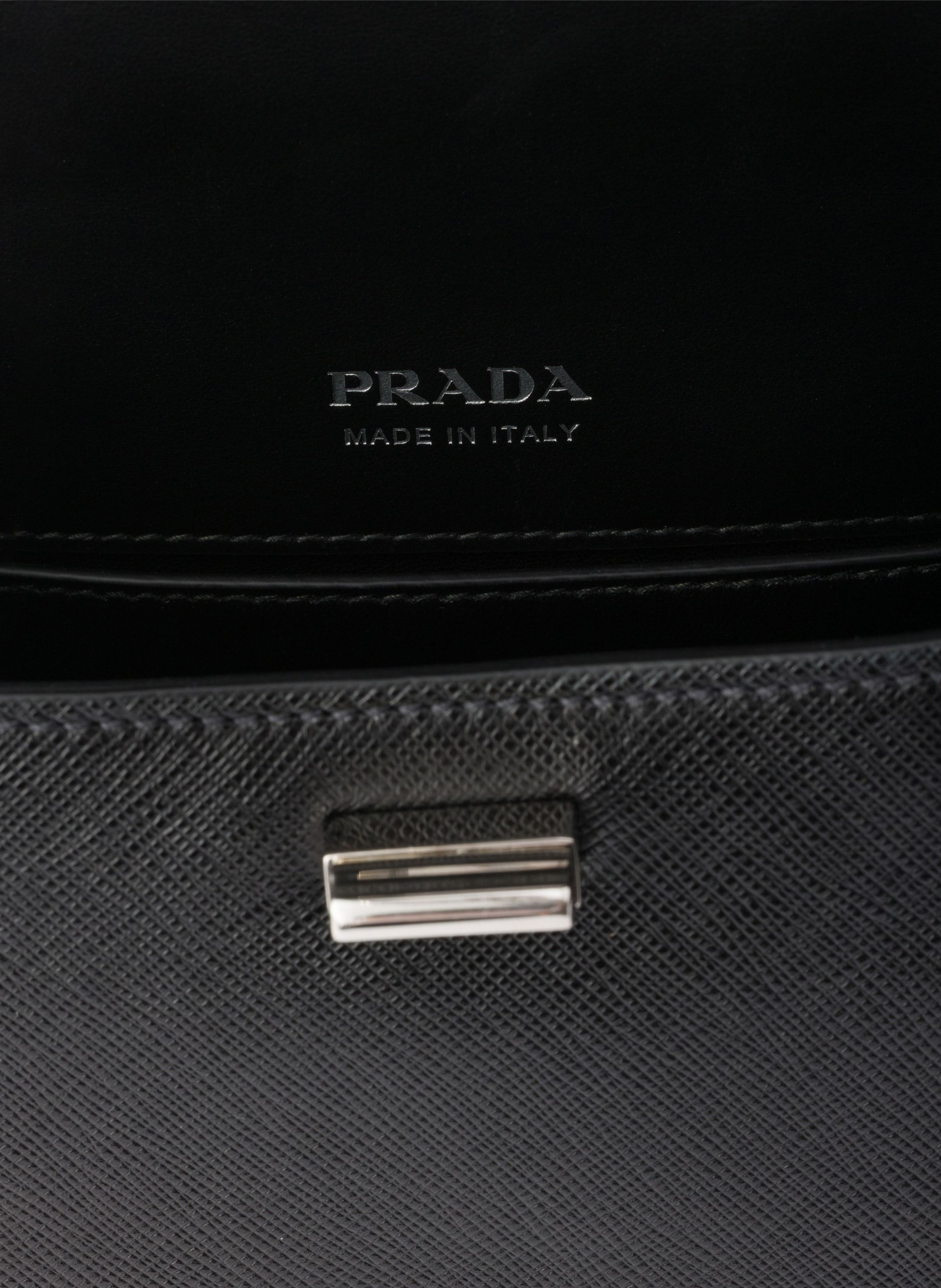 Mini sac prada avoir en cuir saffiano PRADA Noir