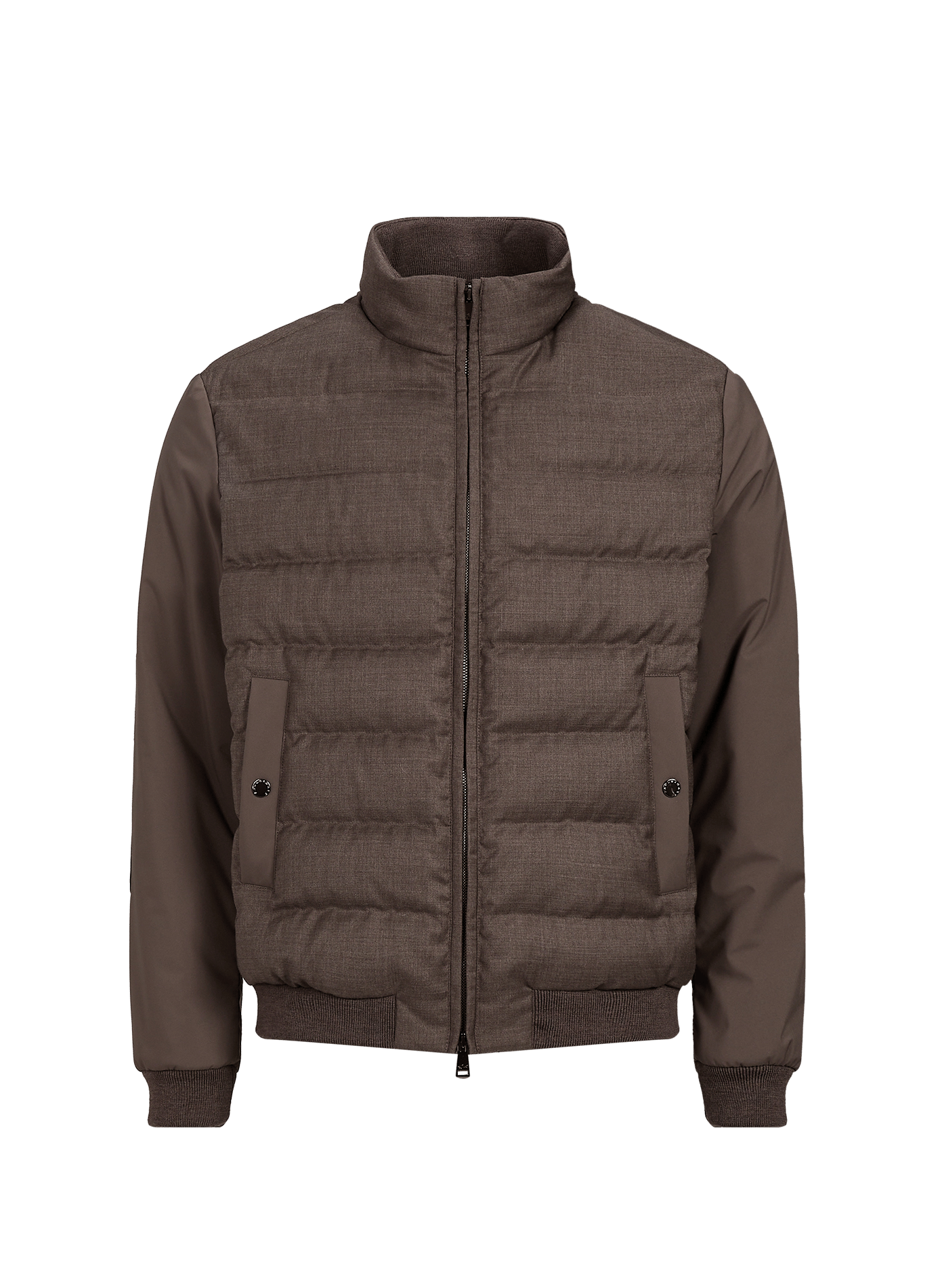 Quilted virgin wool jacket with a stand-up collar PAUL & SHARK Grey