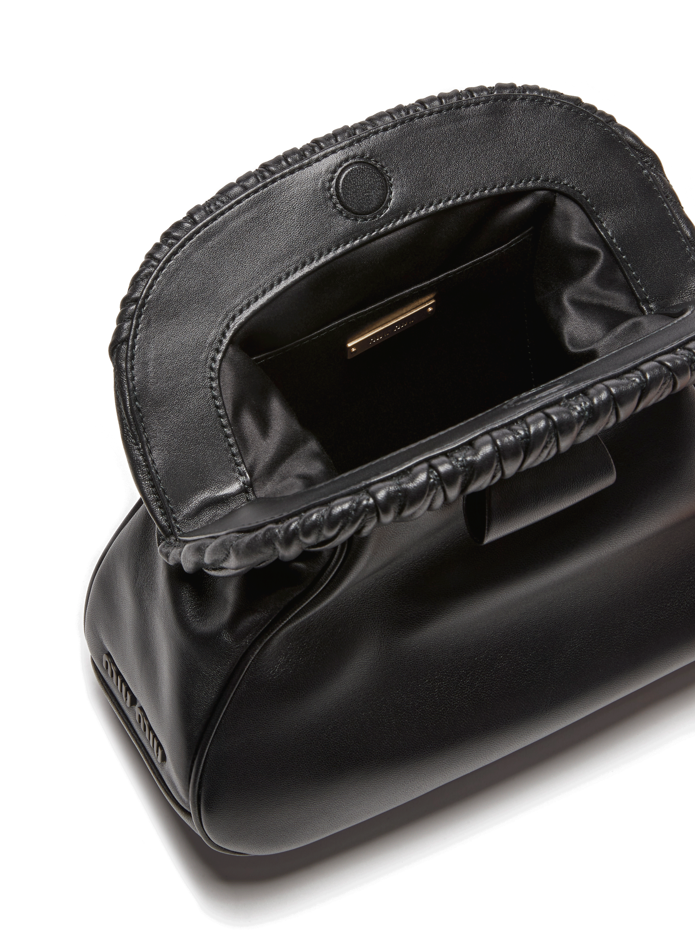Leren gewatteerde clutch MIU MIU Zwart