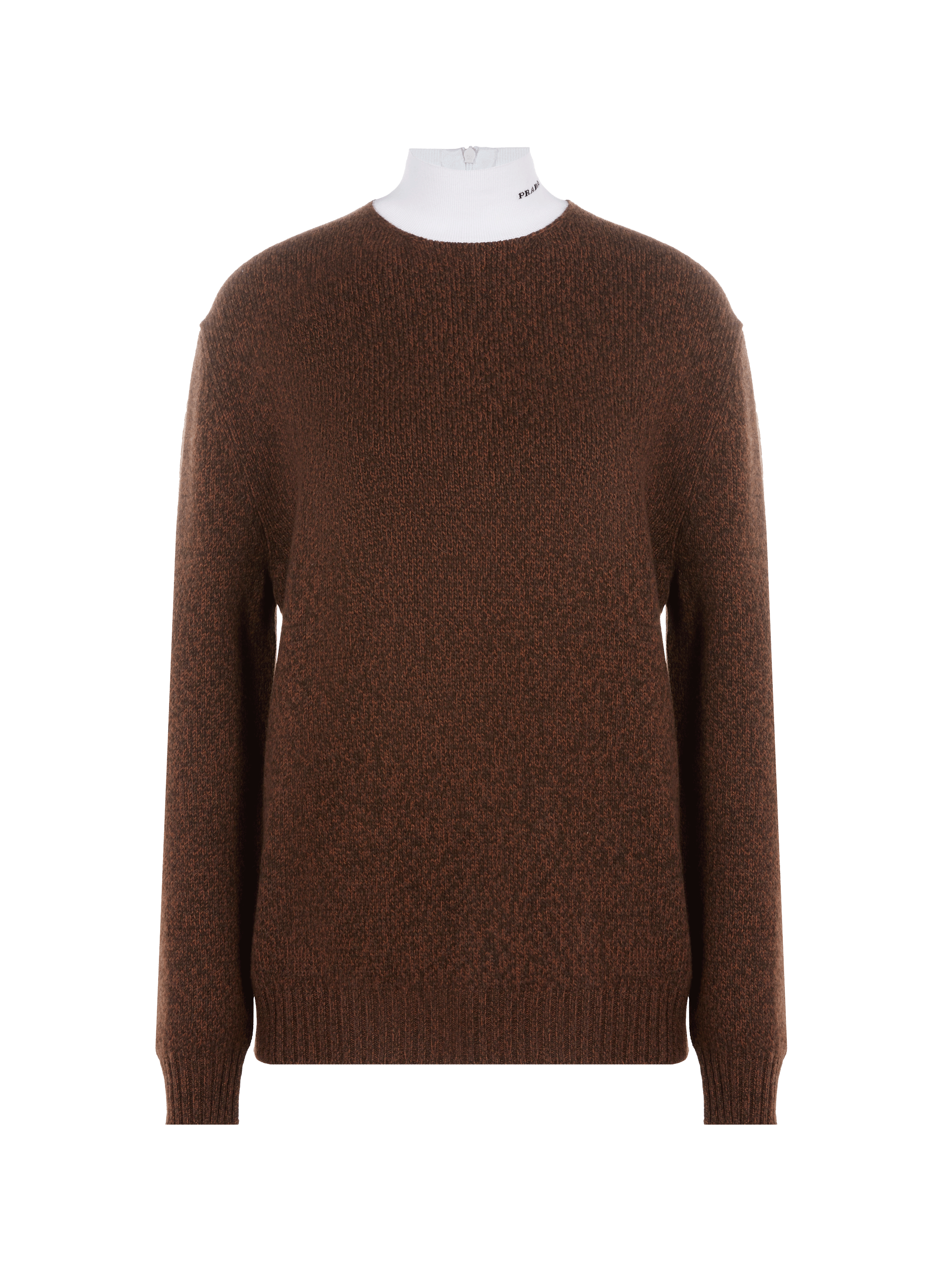 PRADA Pull en laine et cachemire mélangés Marron