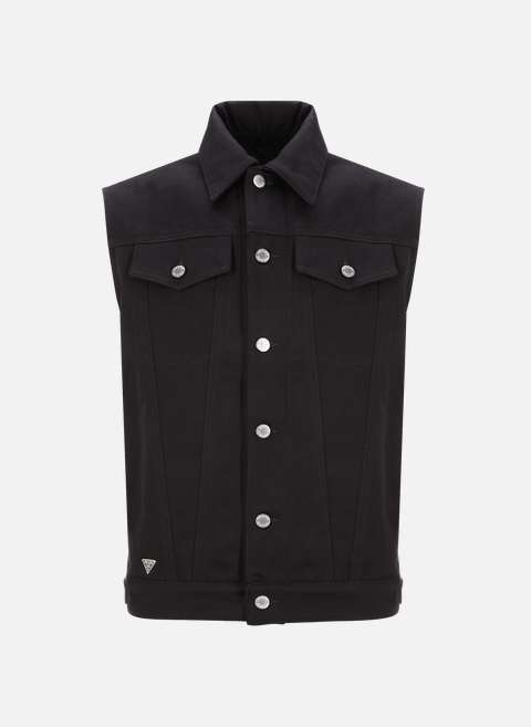Cotton sleeveless jacket BlackPRADA 