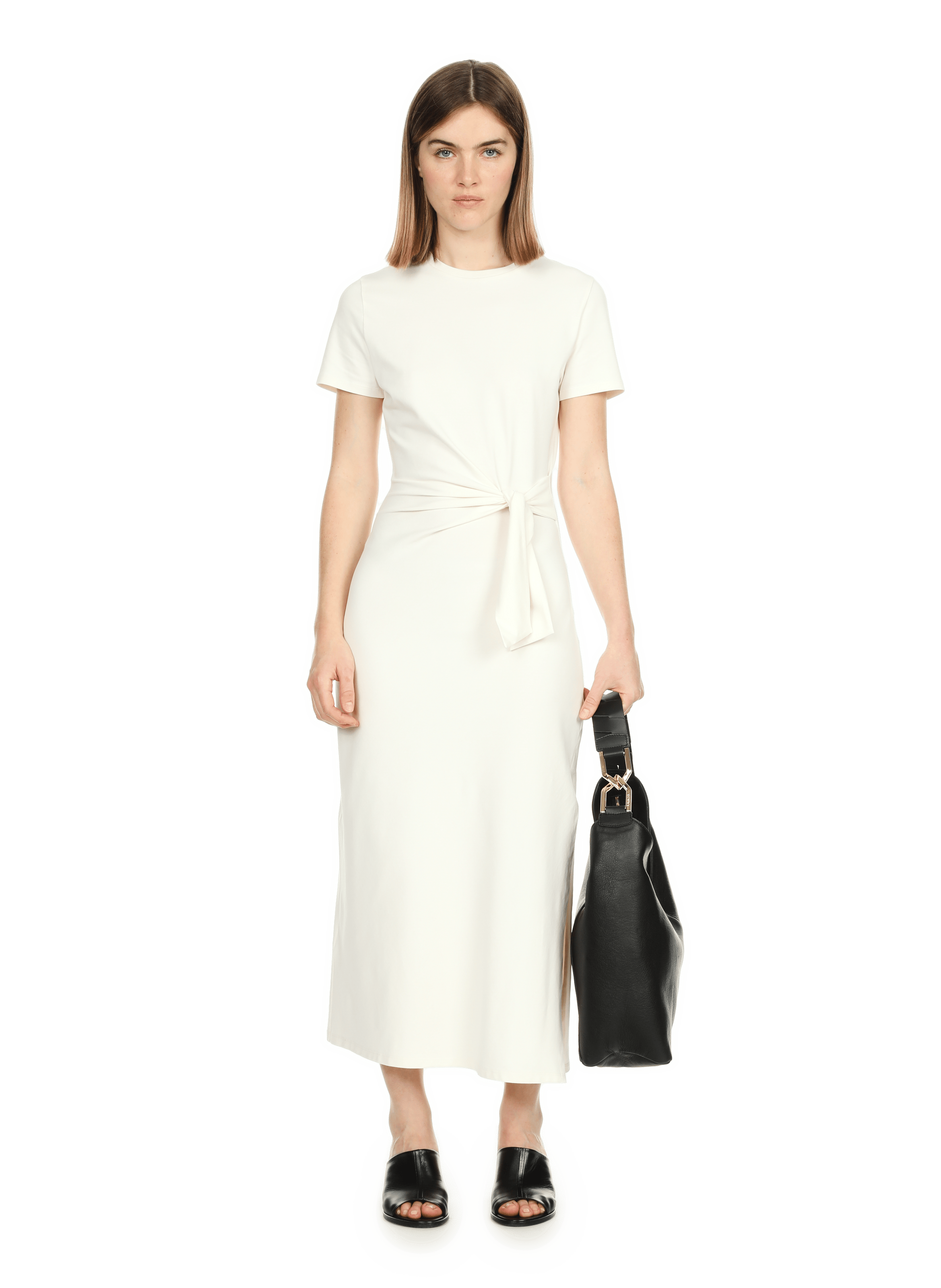 Midi dress with slit SAISON 1865 Beige