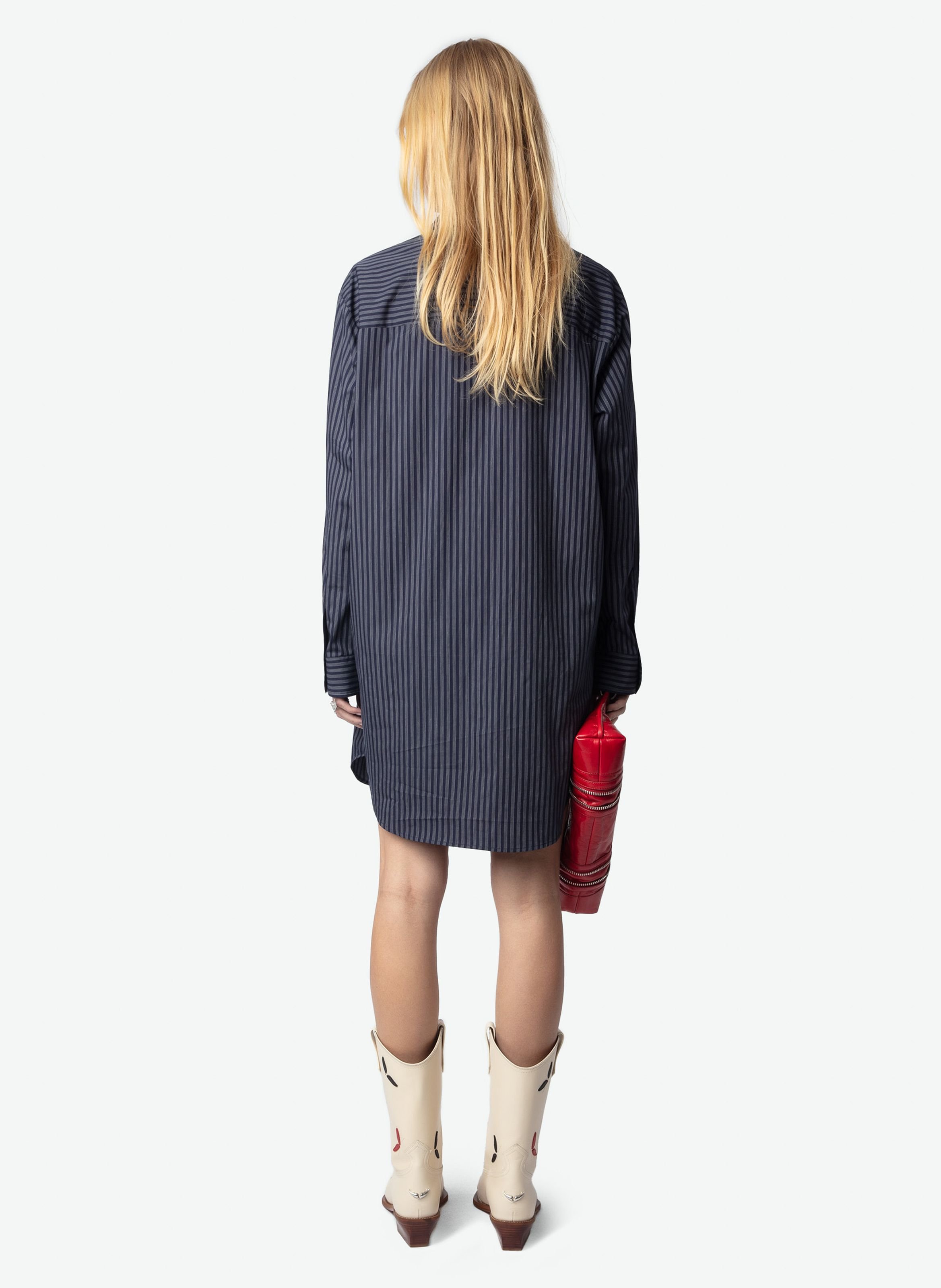 Robe courte en coton rayé rorning ZADIG&VOLTAIRE Bleu