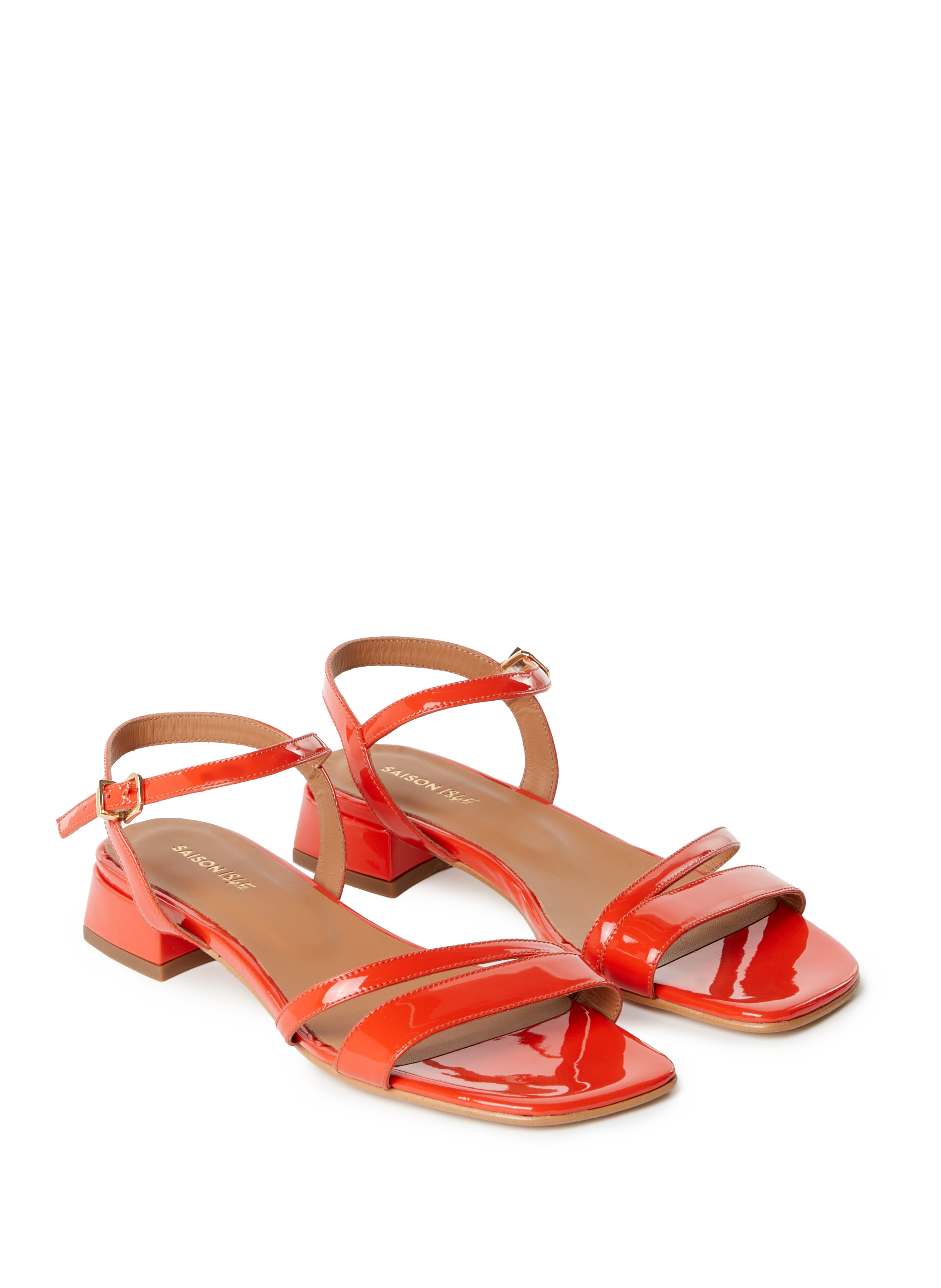 Sandales plates en cuir COLOMBE SAISON 1865 Orange