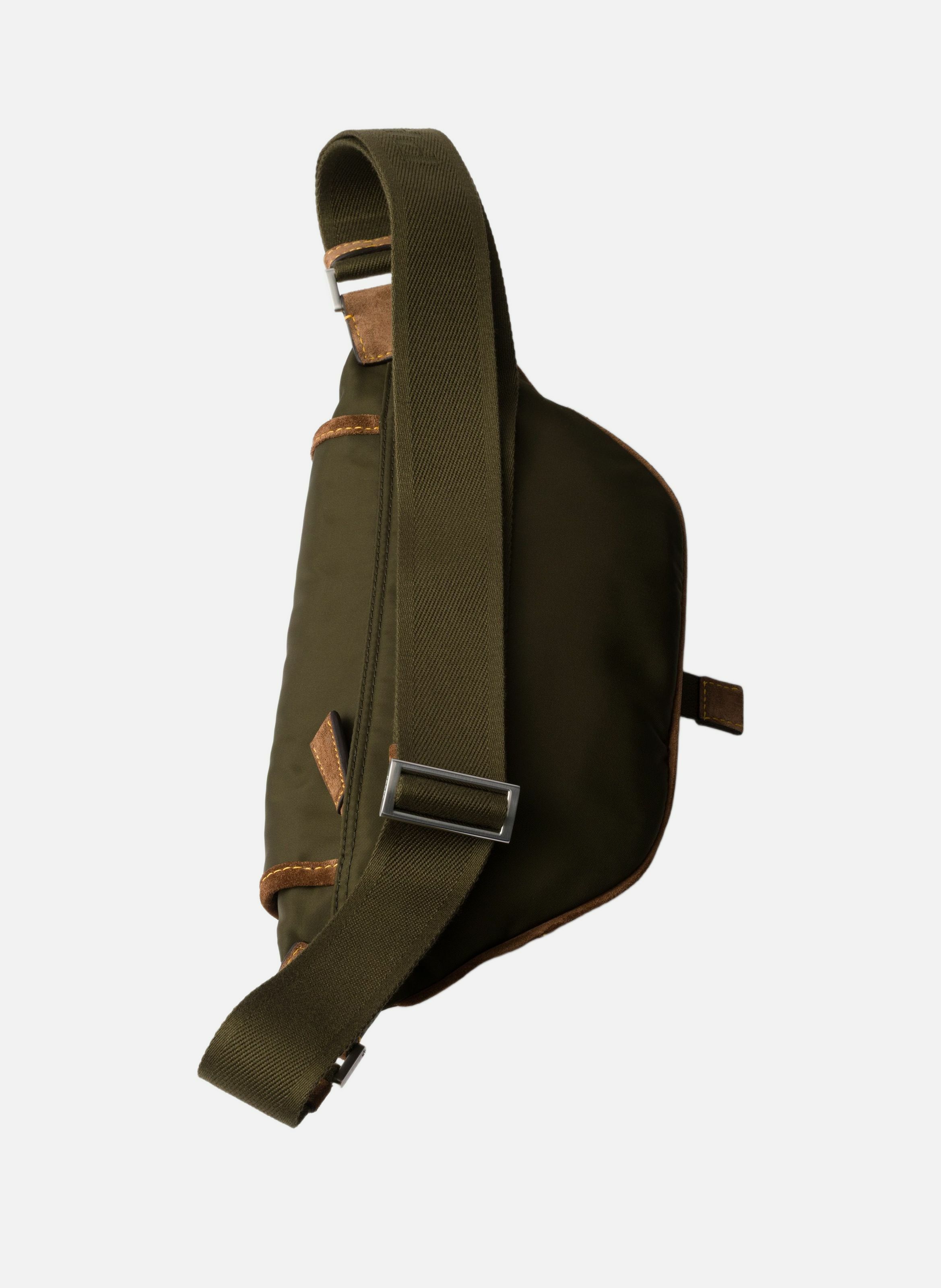 Sac ceinture en re-nylon et veau velours PRADA Vert