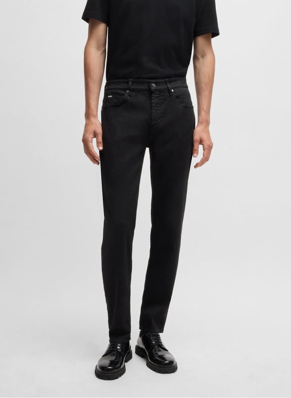 Jean regular-fit en coton mélangé Noir by BOSS BOSS Jean regular-fit en coton mélangé Noir