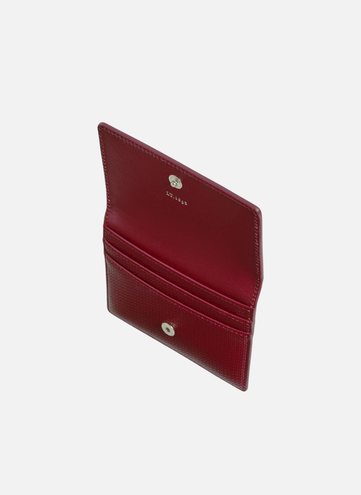Porte cartes à rabat emilie en cuir signature t LE TANNEUR Rouge