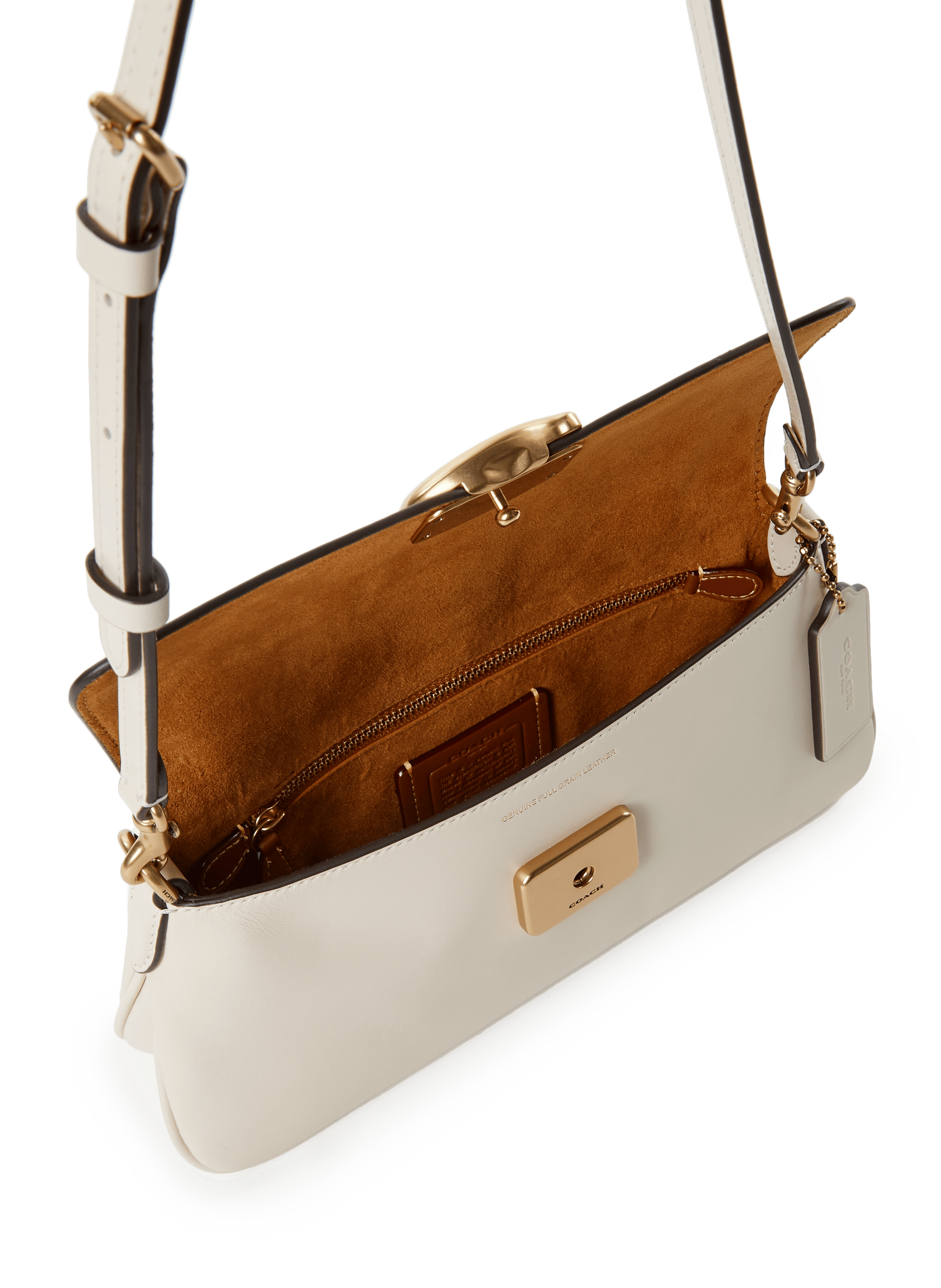 Jet leather handbag COACH Beige