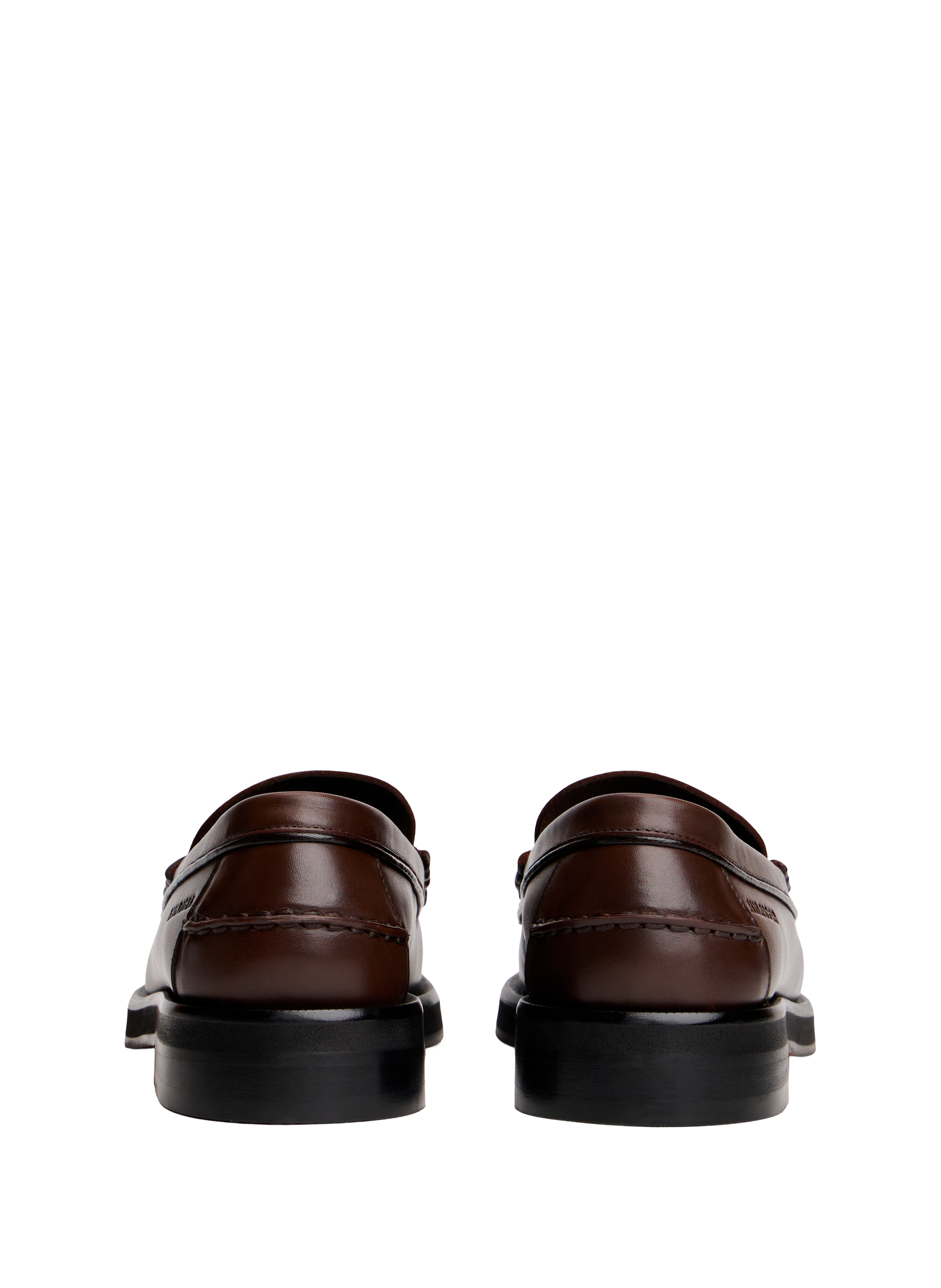 Round-toe leather loafers TOMMY HILFIGER Brown