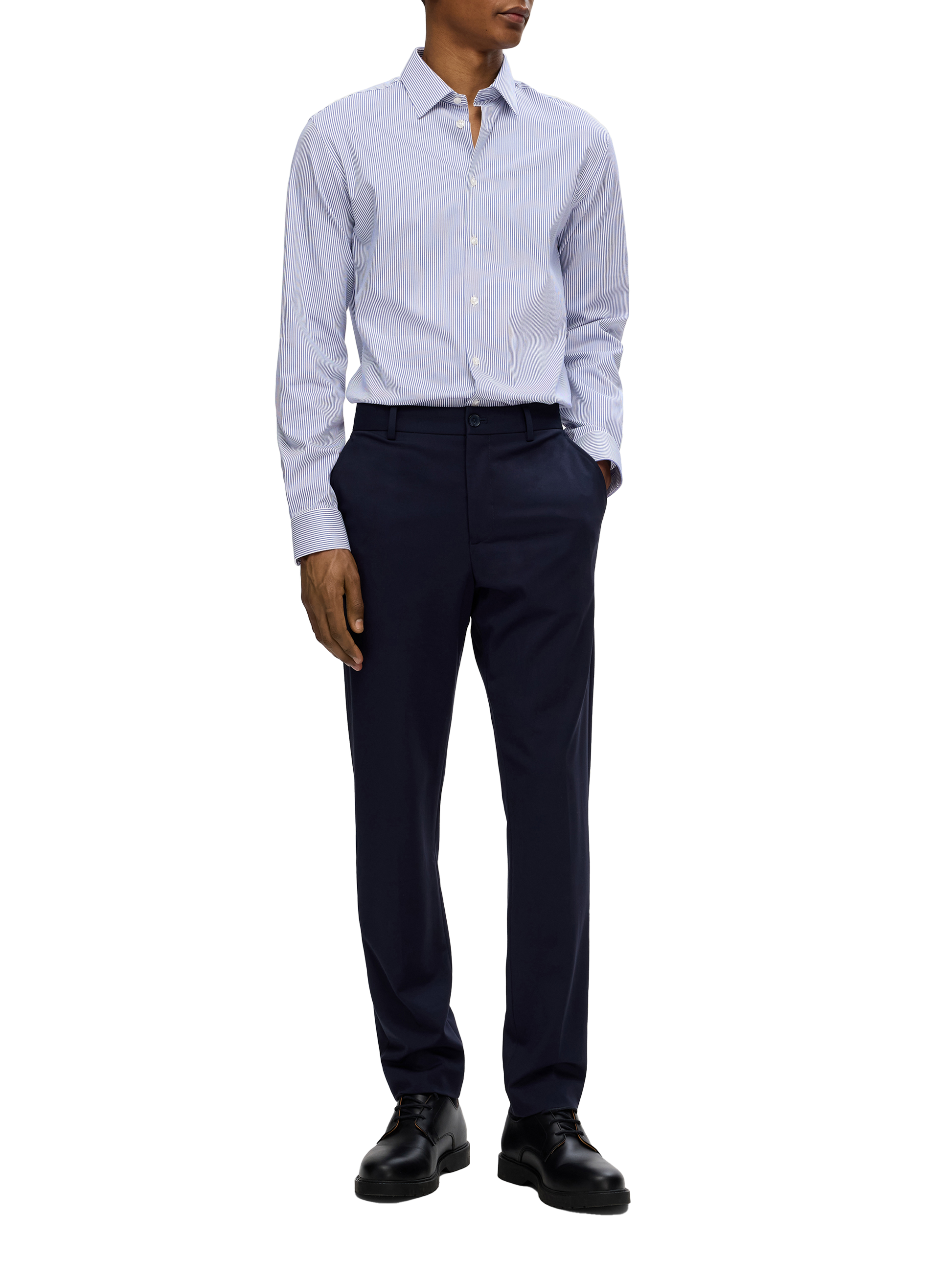 Slim shirt in blended organic cotton SELECTED Blue